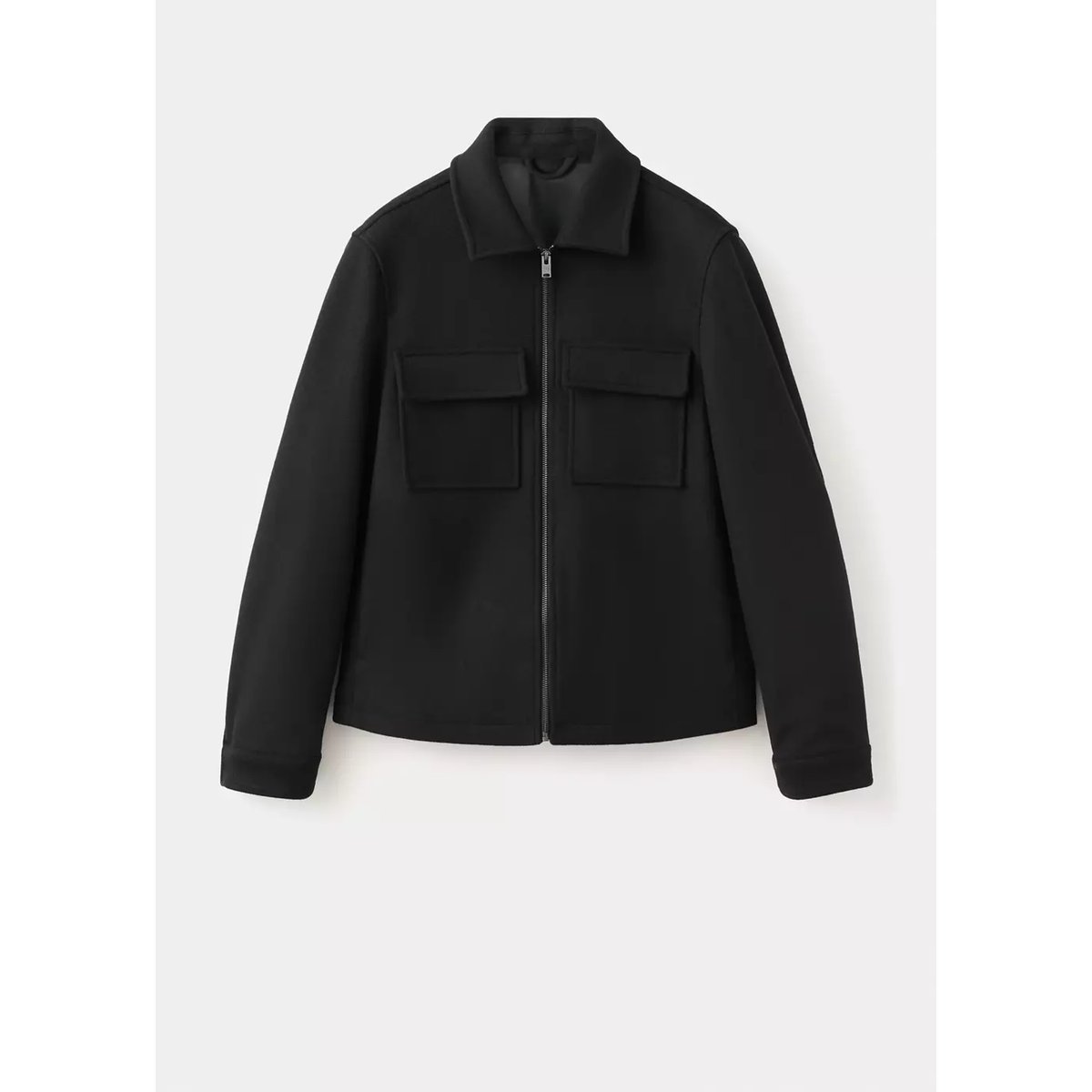 Veste en mélange de laine à poches noir, MANGO MAN
