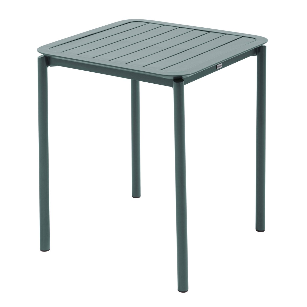 Table de terrasse 70cm et 4 chaises en aluminium, ALMADA vert foncé, OVIALA