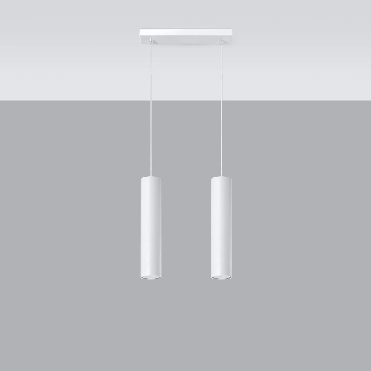 Suspension Acier Blanc GU10 2 Lagos blanc, EDEN