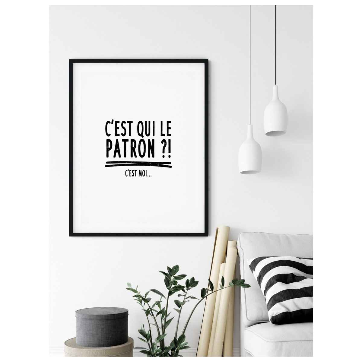 Affiche 'C'est qui le patron ?' blanc, L'AFFICHERIE