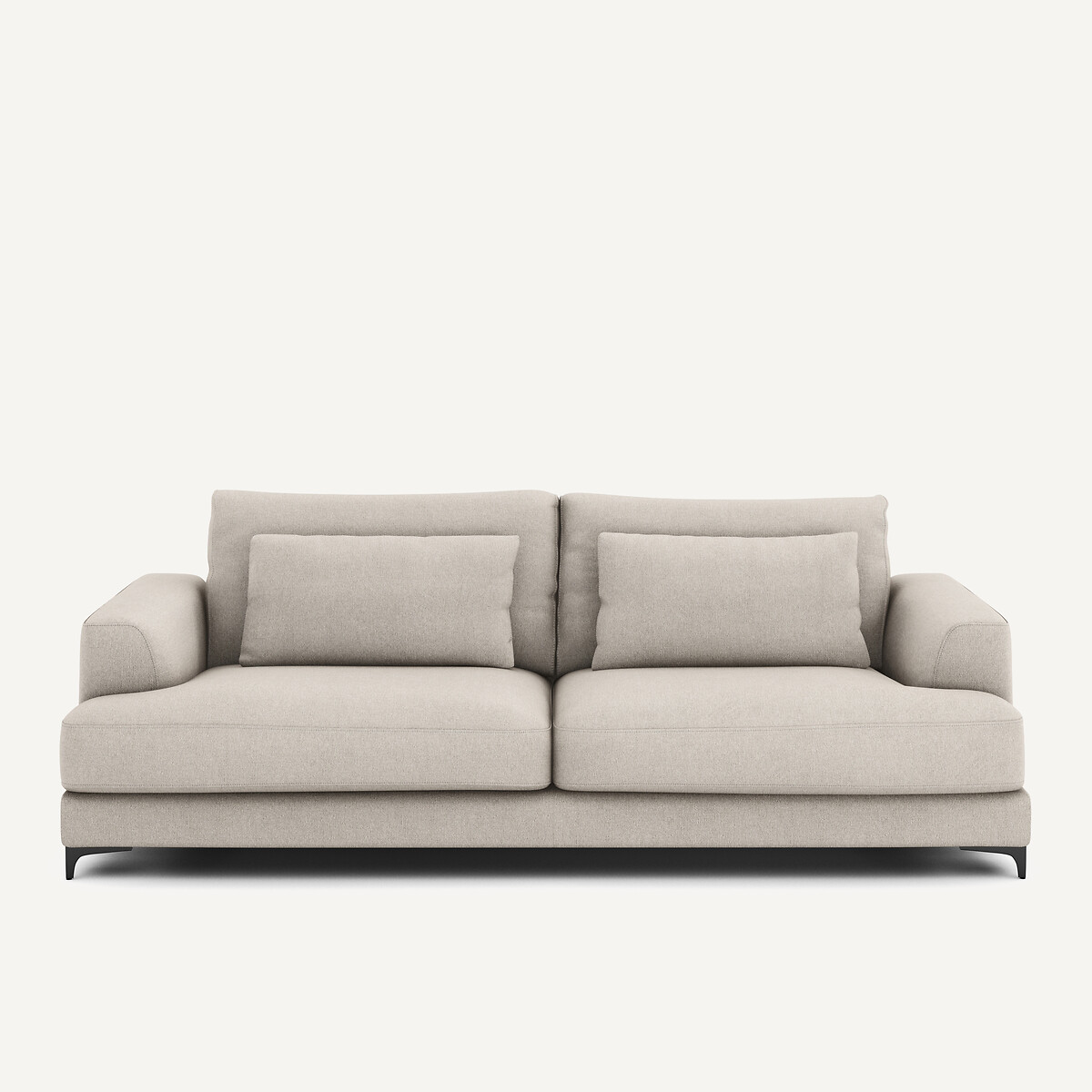 Canapé 4P convertible texturé viscose lin, Marsile naturel, AM.PM