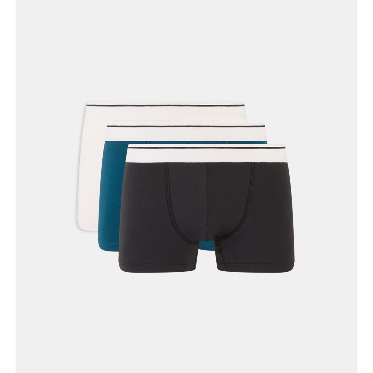 Lot de 3 boxers doxer jersey coton bio stretch bleu, GALERIES LAFAYETTE