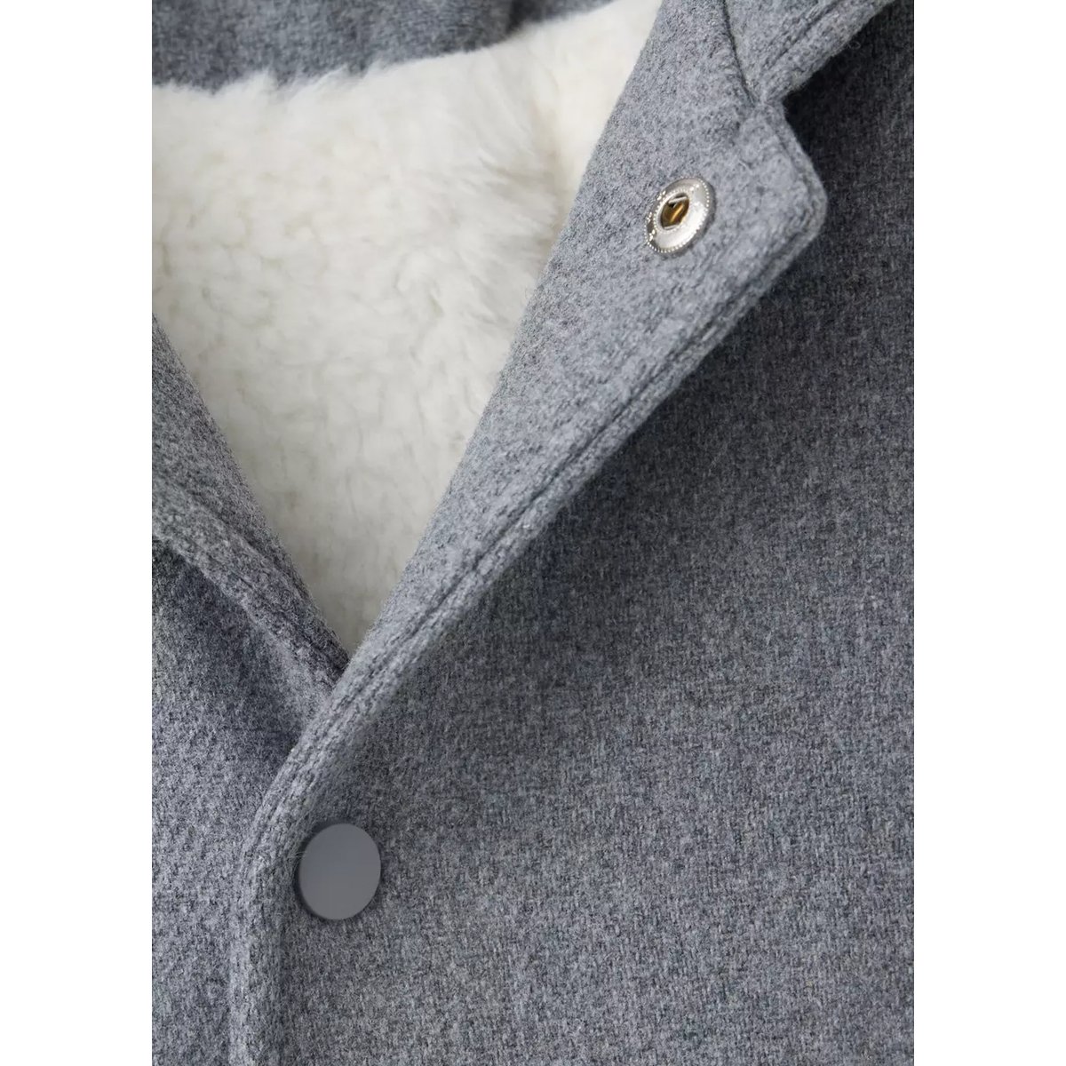 Manteau en drap imitation mouton gris, MANGO BABY