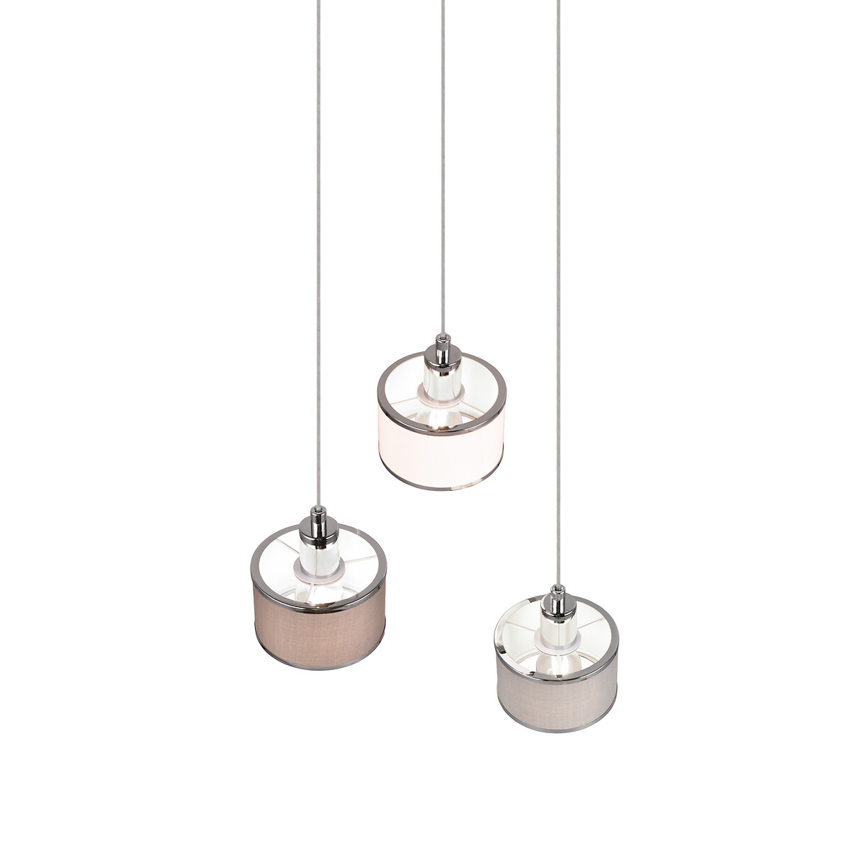 Candeeiro de teto Kaprun, TRIO Lighting cinzento/bege/branco, TRIO LIGHTING