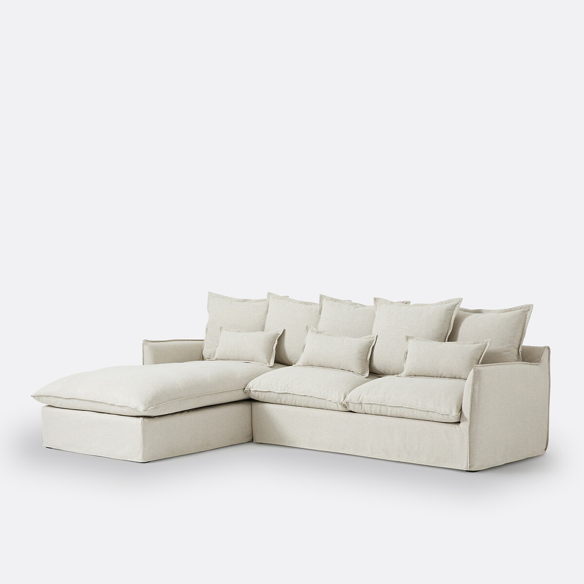 Housse de canapé d'angle gauche polyester, Odna ecru, LA REDOUTE INTERIEURS