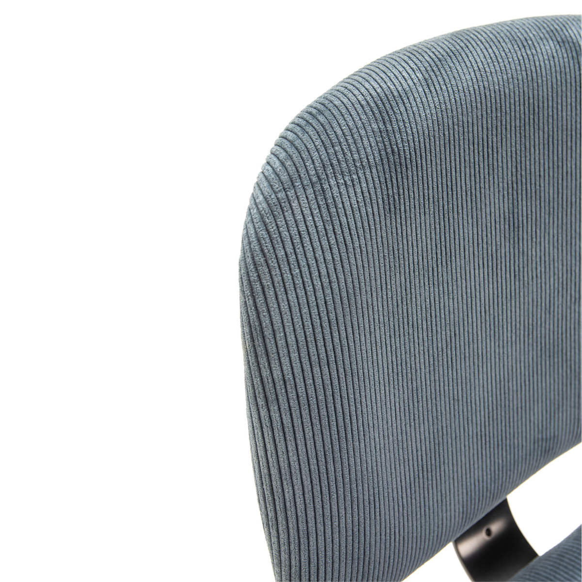 Lot de 2 tabourets en velours côtelé avec pieds en métal noir H65 cm - ARUS bleu, CALICOSY