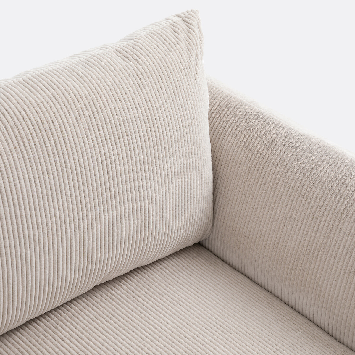 Edith Corduroy 3-Seater Corner Sofa Bed with Storage beige, LA REDOUTE INTERIEURS