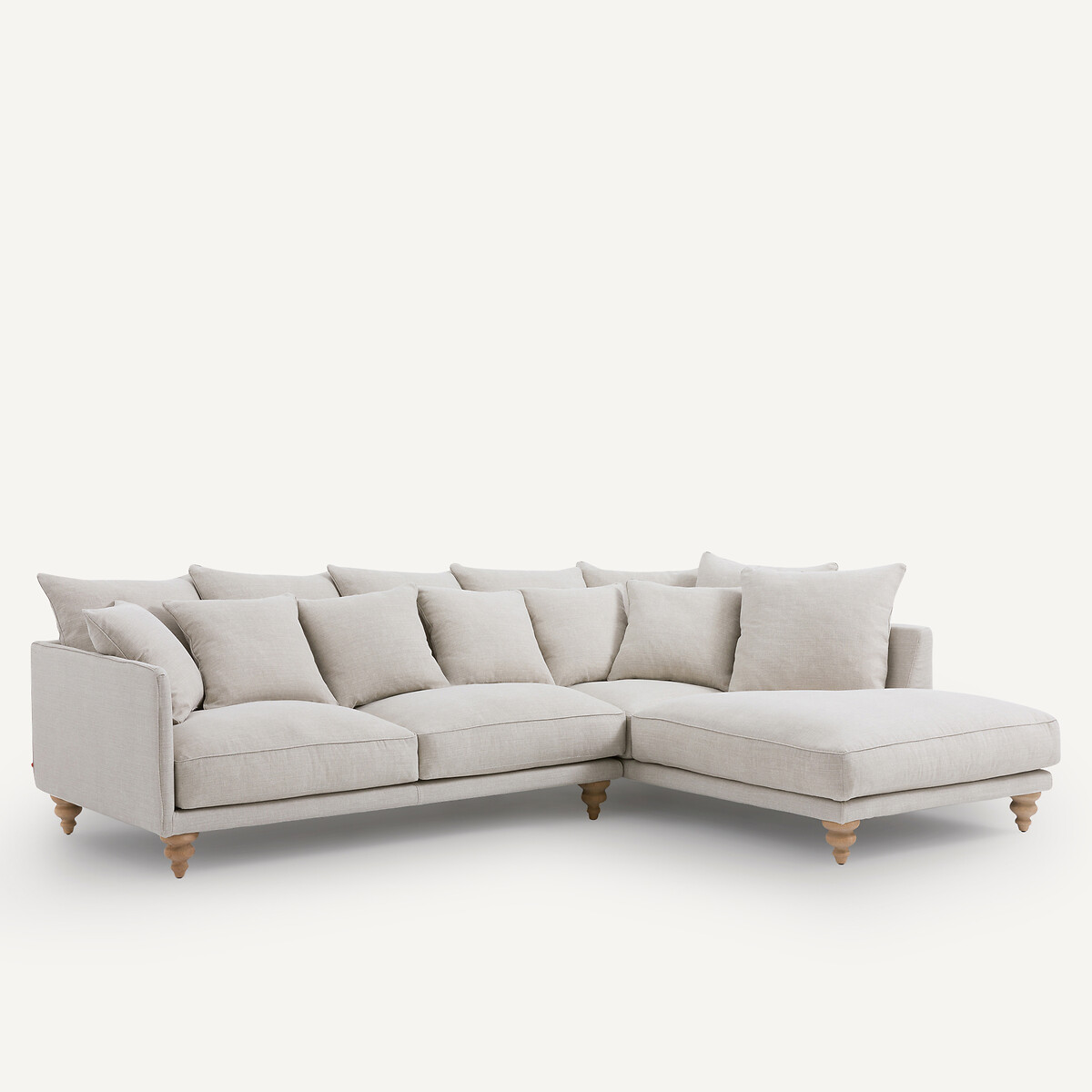 Hoekbank van katoen en linnen, Lazare beige   , AM.PM