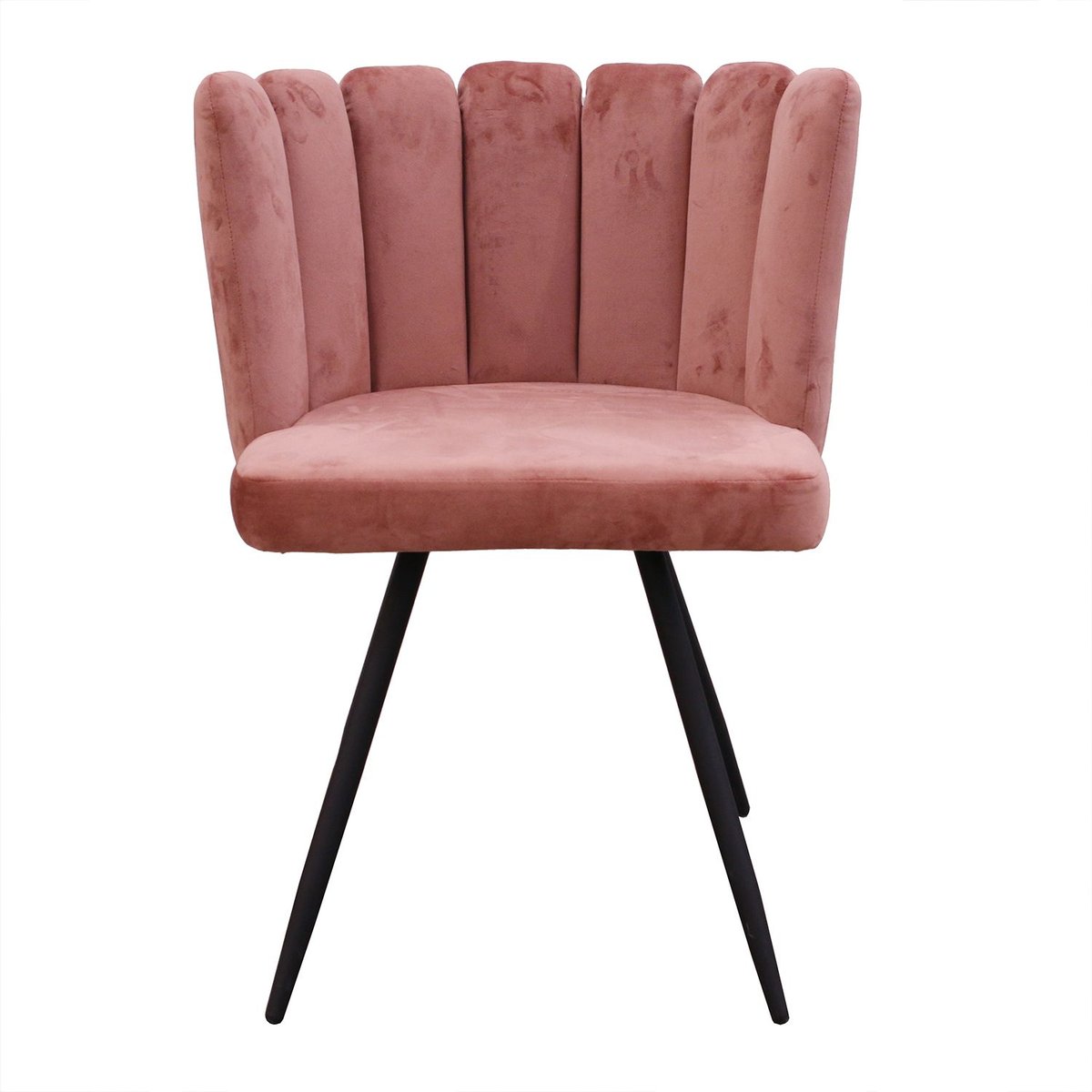 Lot de 2 chaises design capitonné en velours ARIEL rose, TOILINUX