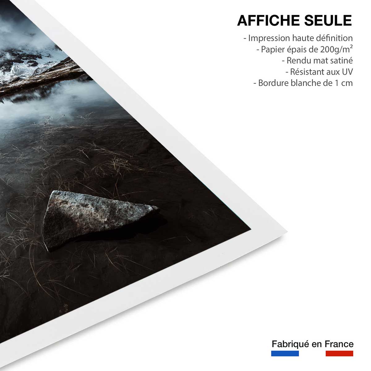 Affiche paysage face aux alpes affiche seule, HEXOA