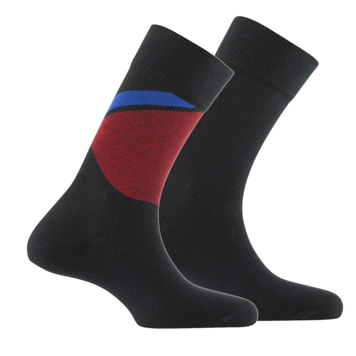 Lot de 2 paires de chaussettes color block MADE IN FRANCE noir, KINDY