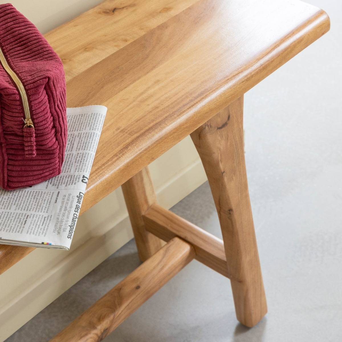 Banc en bois d'acacia ORANE bois clair, MADE IN MEUBLES