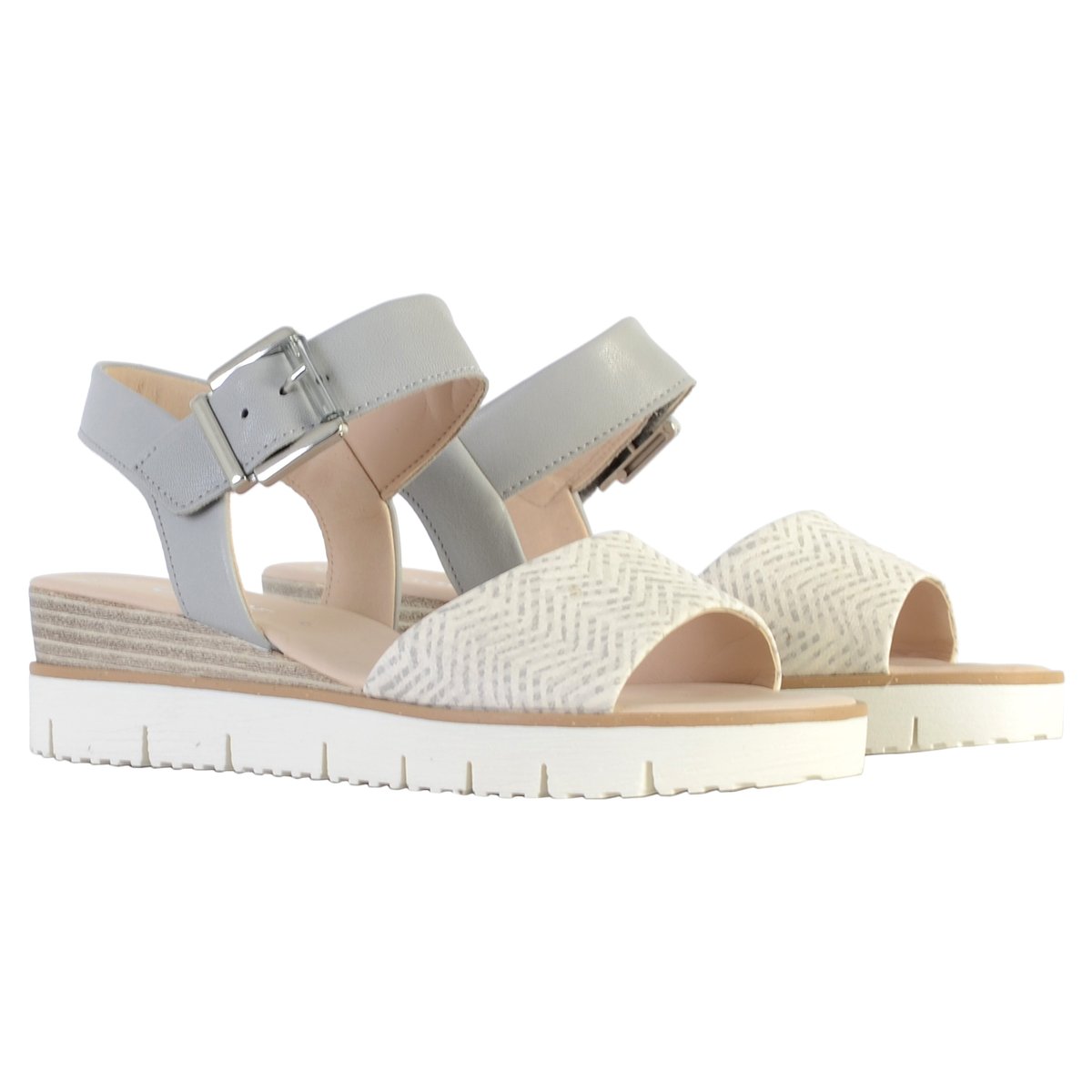 Sandales Cuir Pinto gris blanc, GABOR
