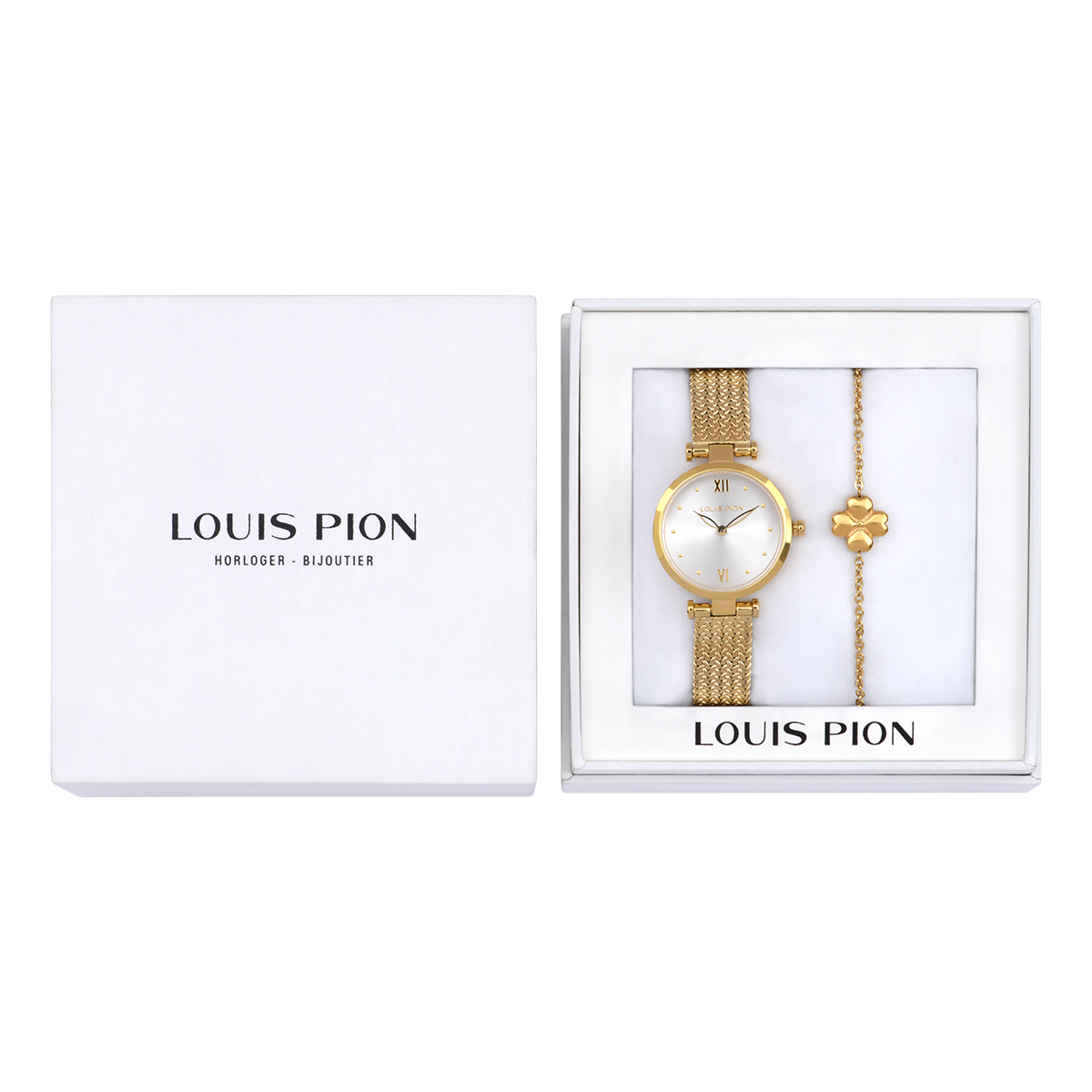 Montre Analogique FLORE doré blanc doré, LOUIS PION