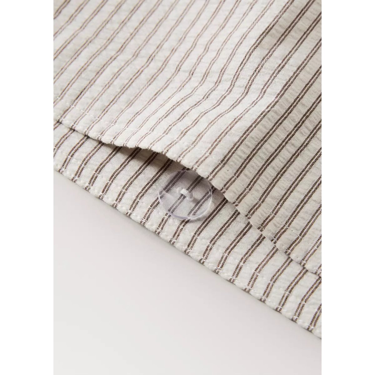 Housse de couette coton seersucker à rayures fines lit 135/140 cm café, MANGO HOME