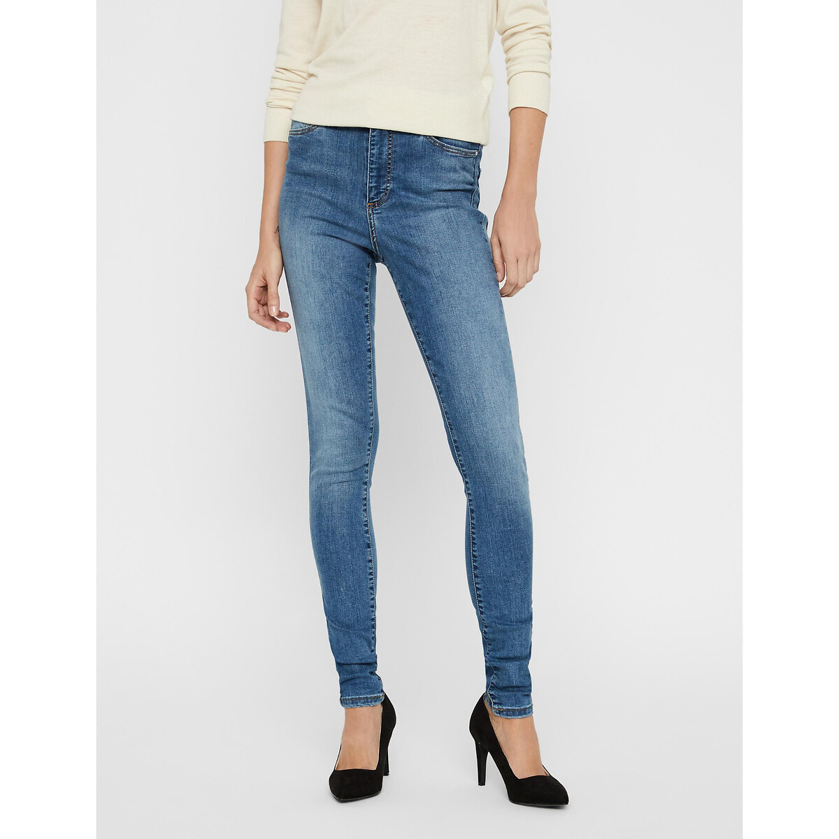 Jean skinny, taille haute light blue, VERO MODA