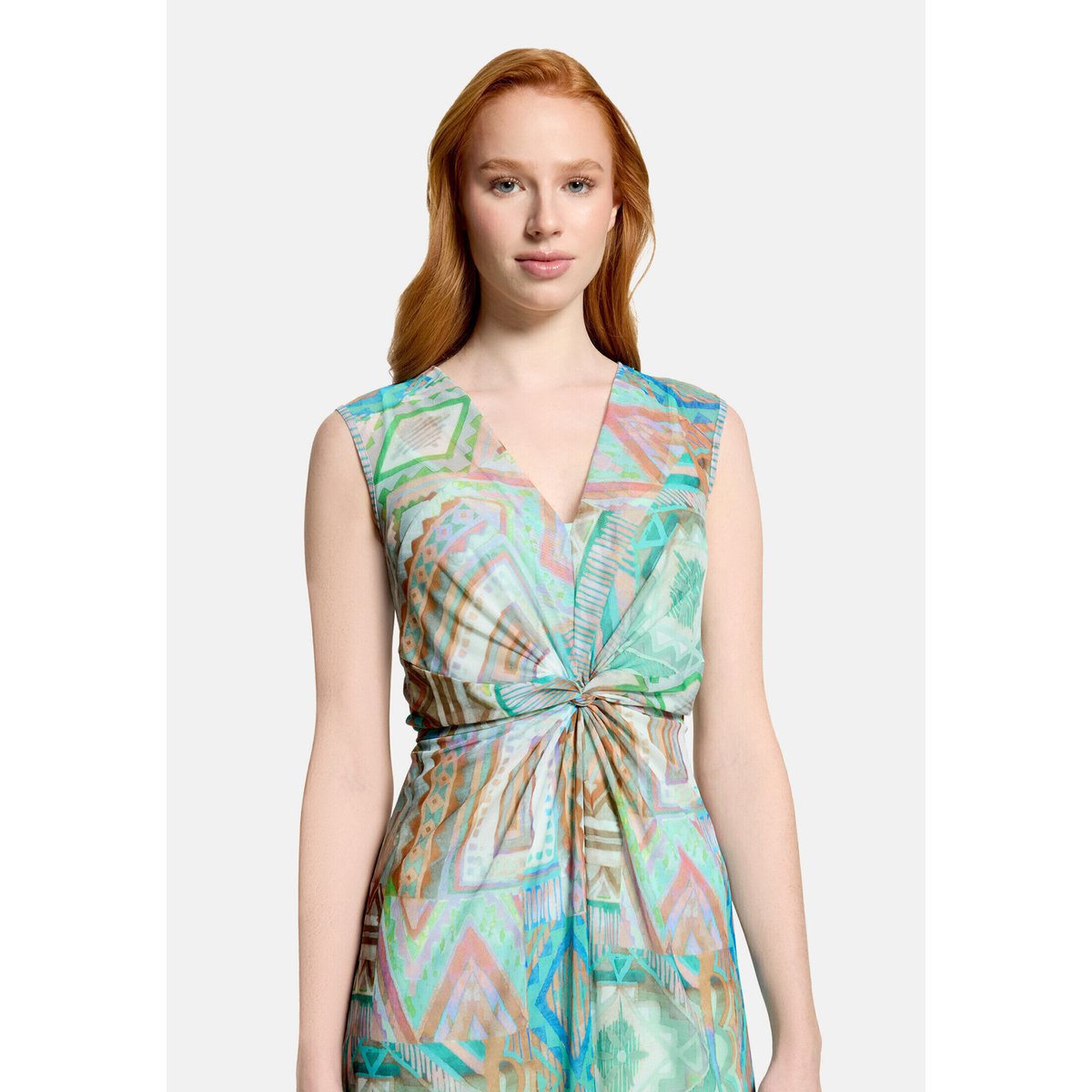 Robe longueur midi sans manches vert/violet, CARTOON