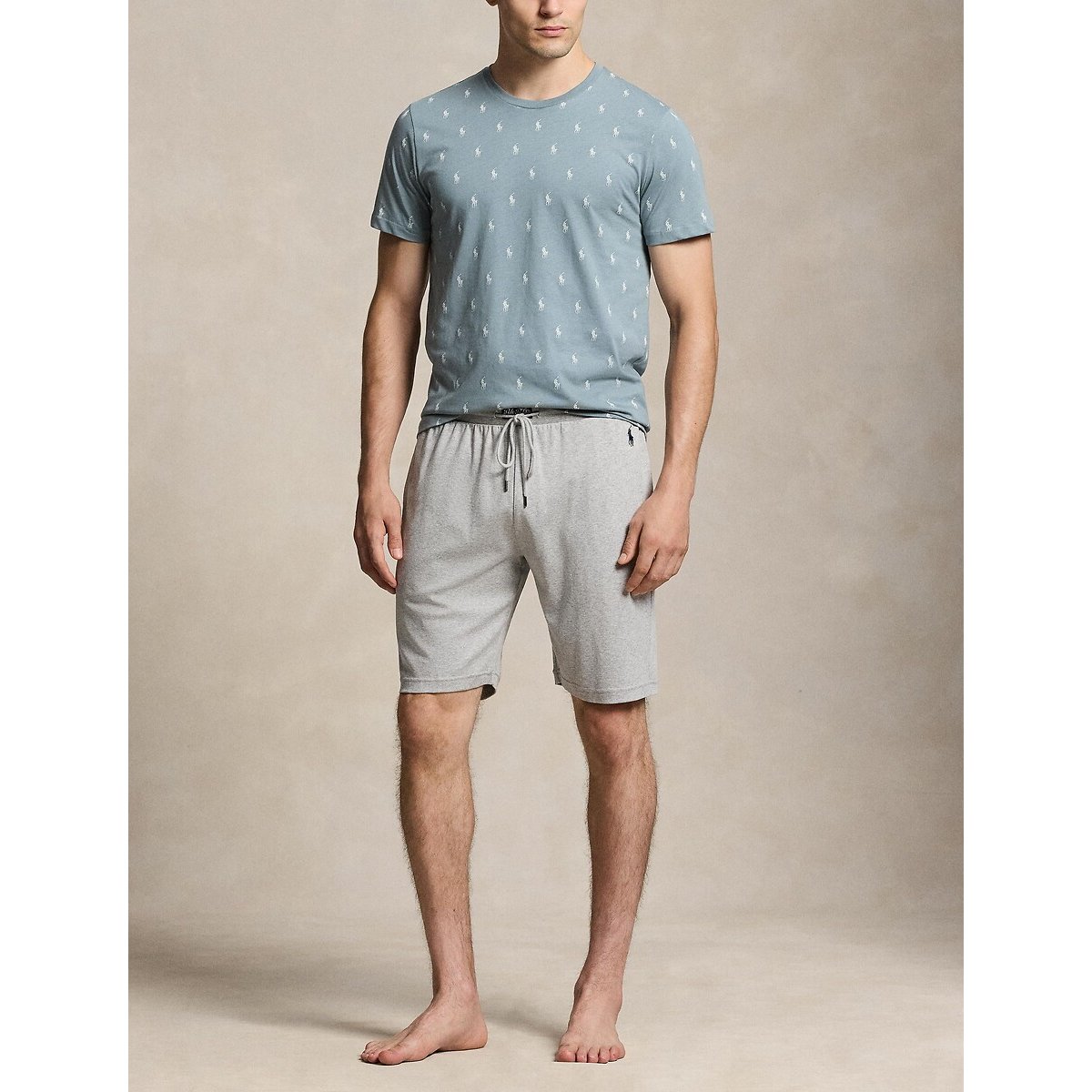 Haut de pyjama manches courtes imprimé gris, POLO RALPH LAUREN