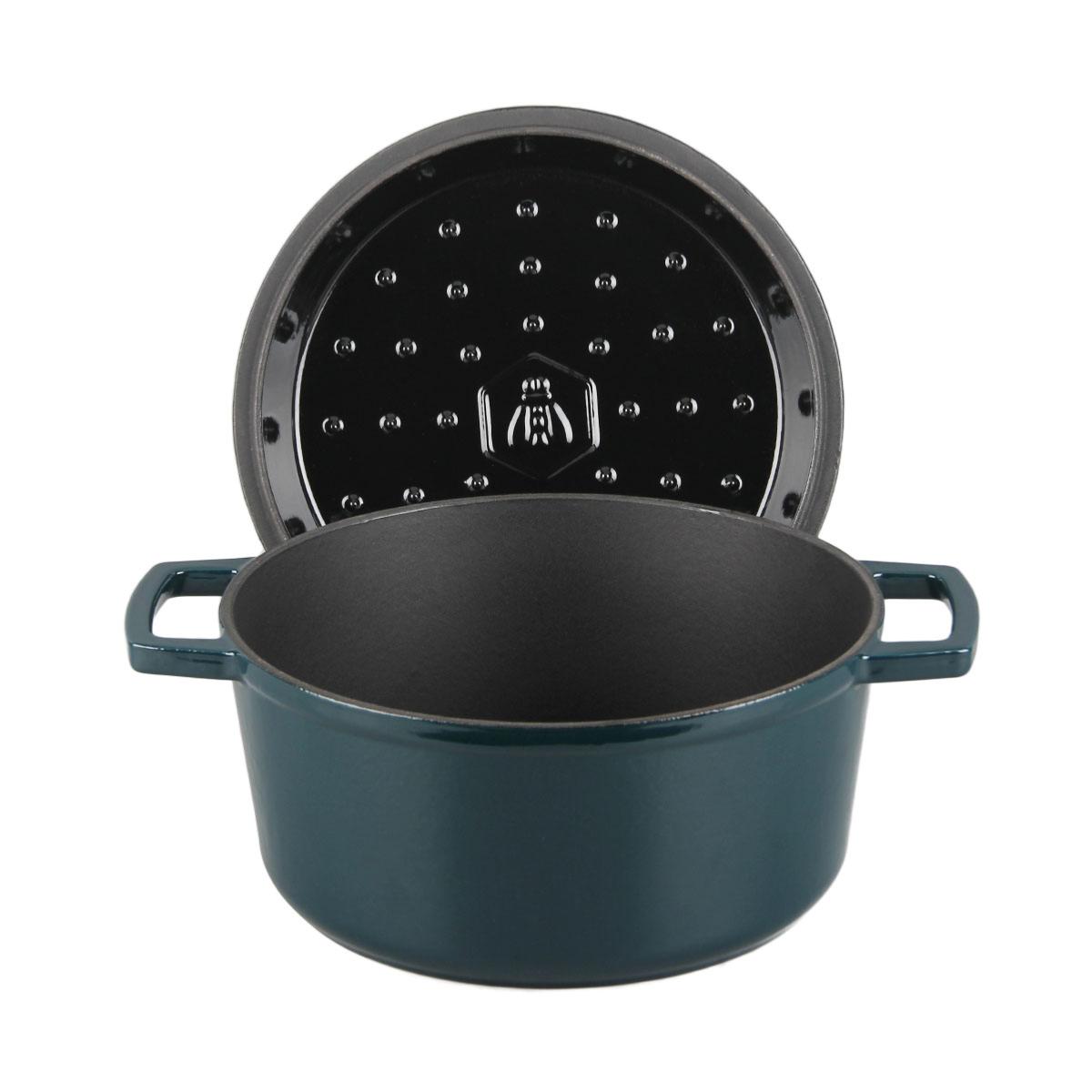 Cocotte en fonte ronde 25cm - "Masseiron Emeraude" couleur unique, LAGUIOLE CUISSON