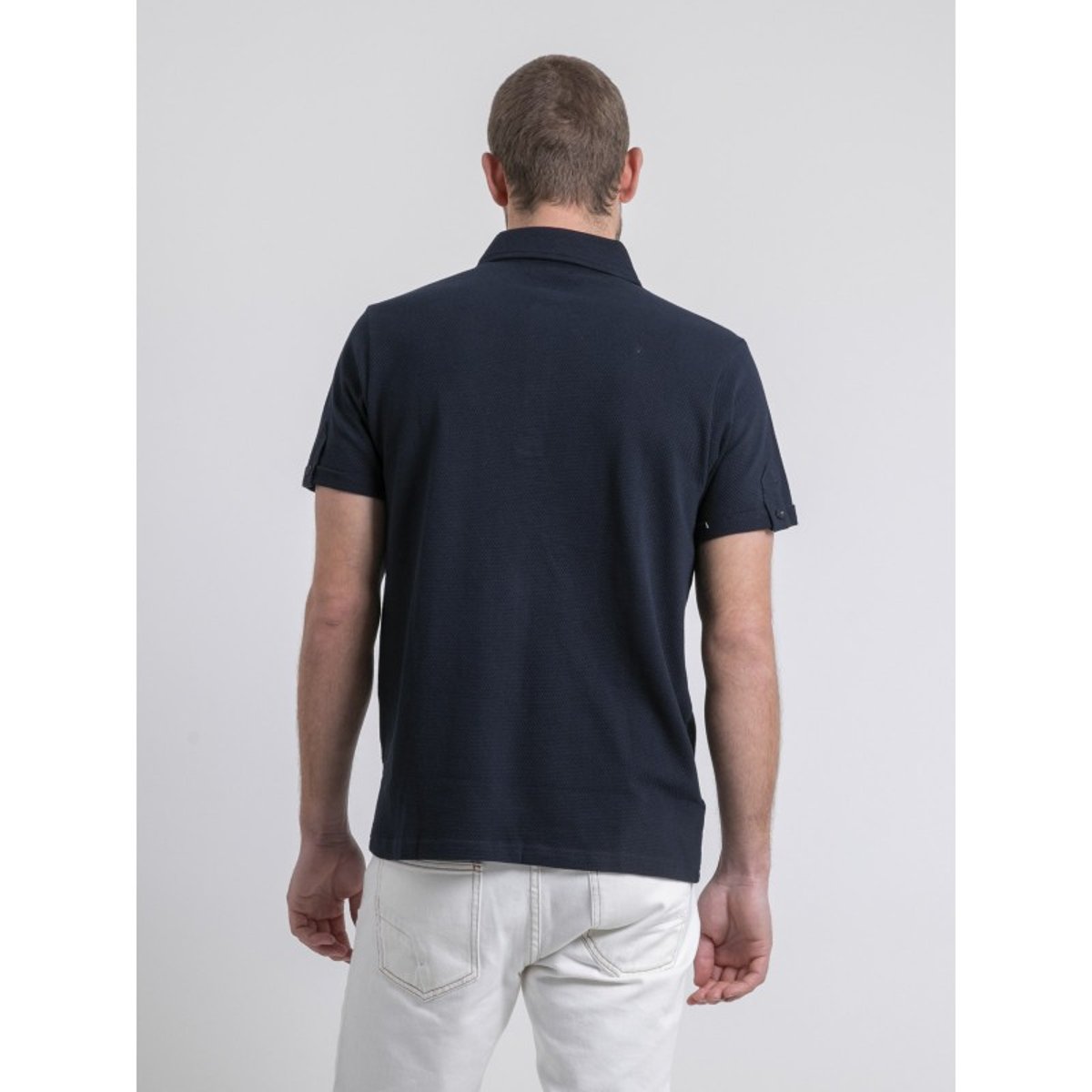 Polo Manches Courtes Pur Coton Pouloan bleu marine, RITCHIE