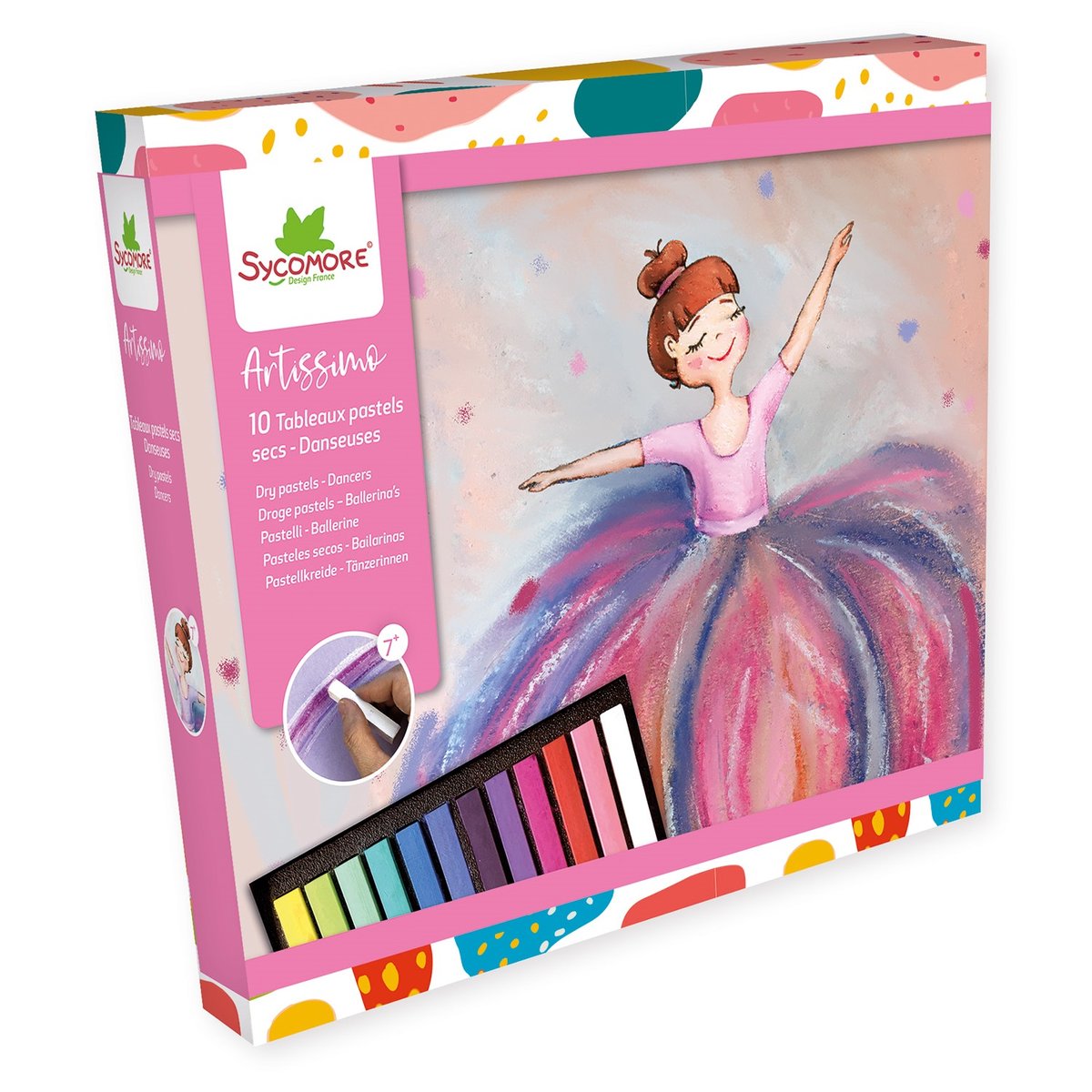 10 tableaux pastels secs Danseuses rose, SYCOMORE
