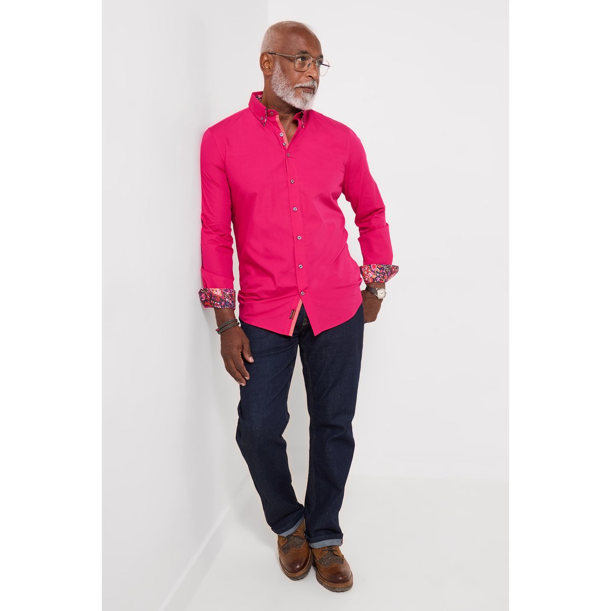 Ravissante Chemise à Double Col rose, JOE BROWNS