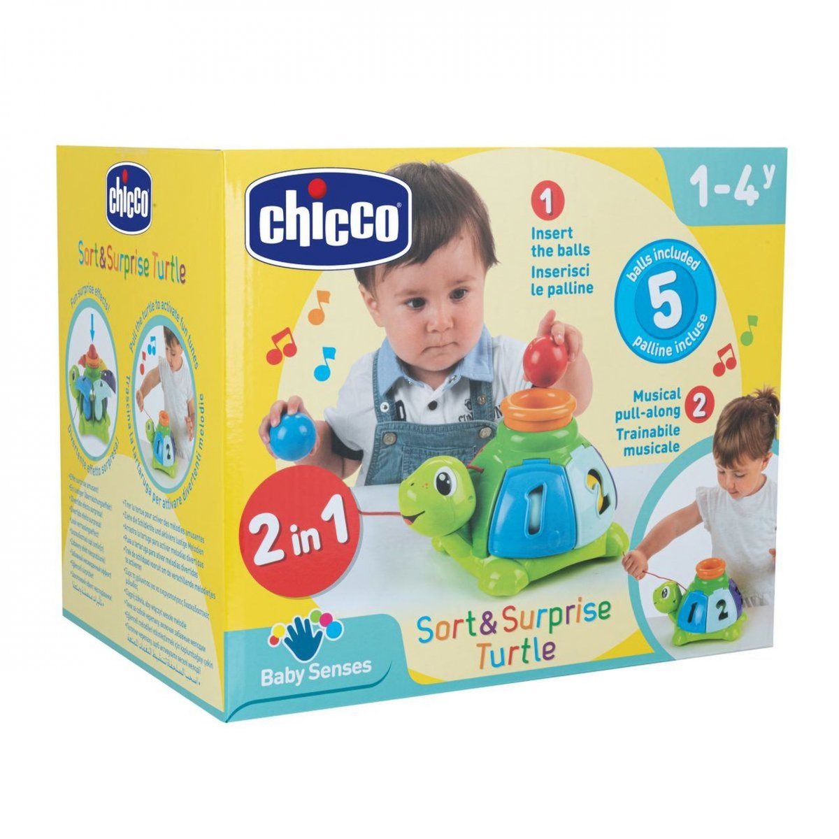Jeu À Tirer Tortue À Balles vert, CHICCO