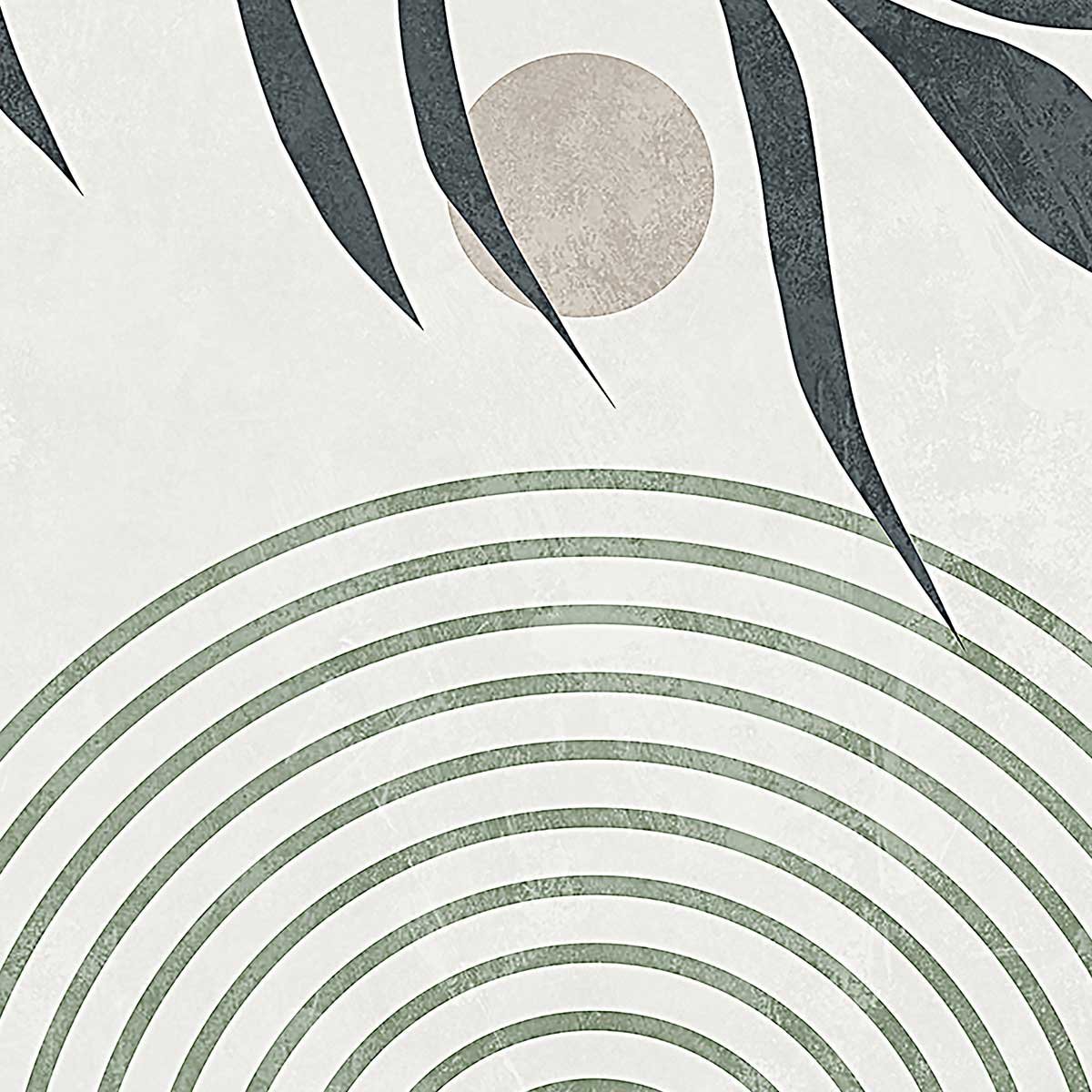 Affiche encadrée abstraction végétale minimaliste affiche + cadre en métal - noir, HEXOA