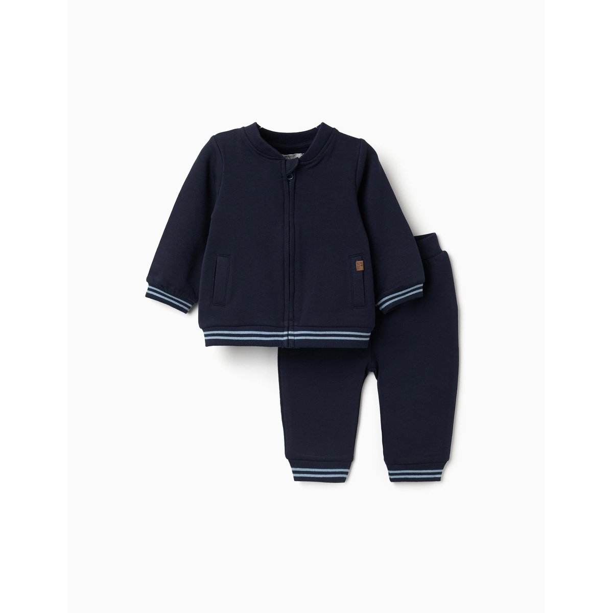 Ensemble de jogging en coton peigné à rayures bleu foncé, ZIPPY