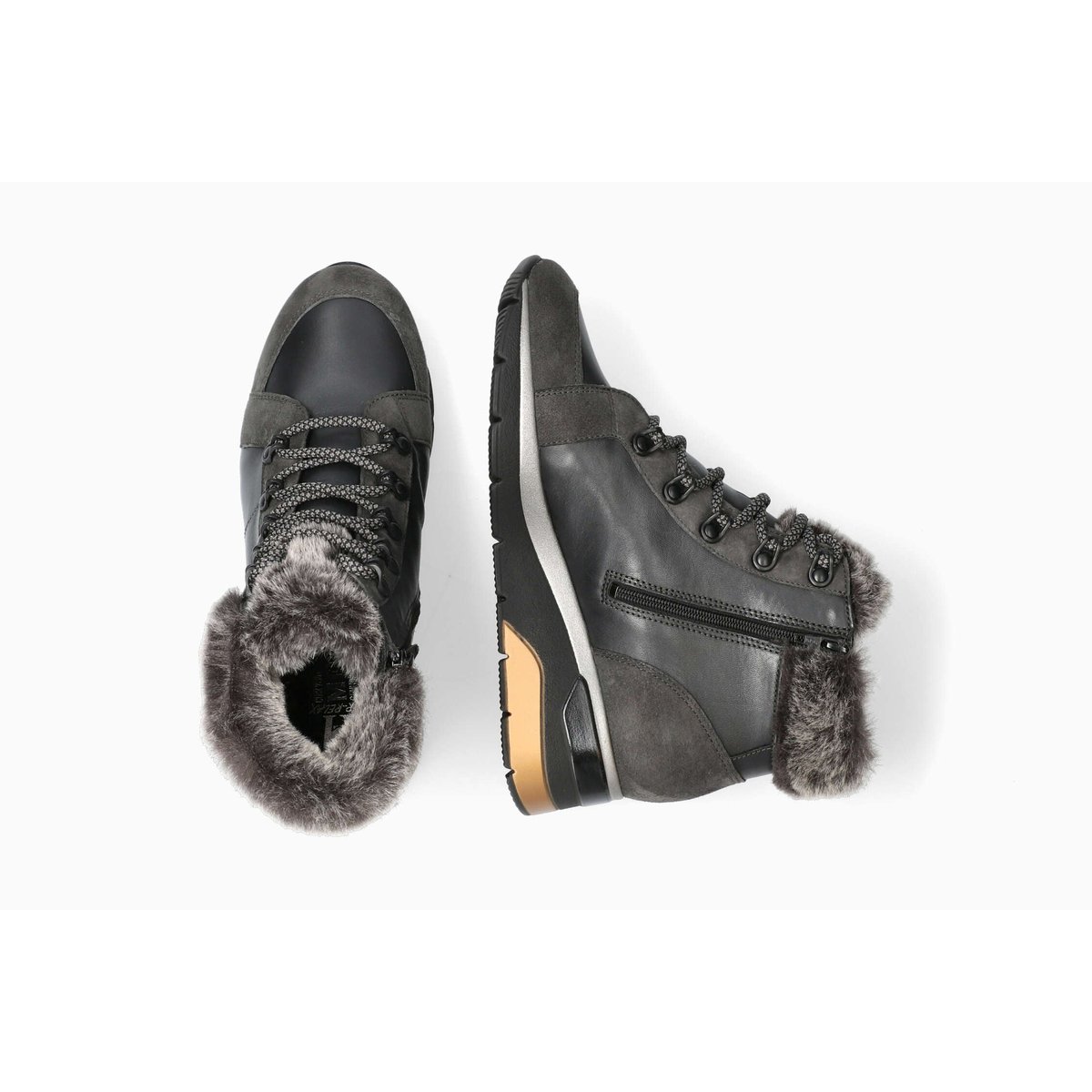 Bottines en cuir EVODIA gris foncé 5143, MEPHISTO