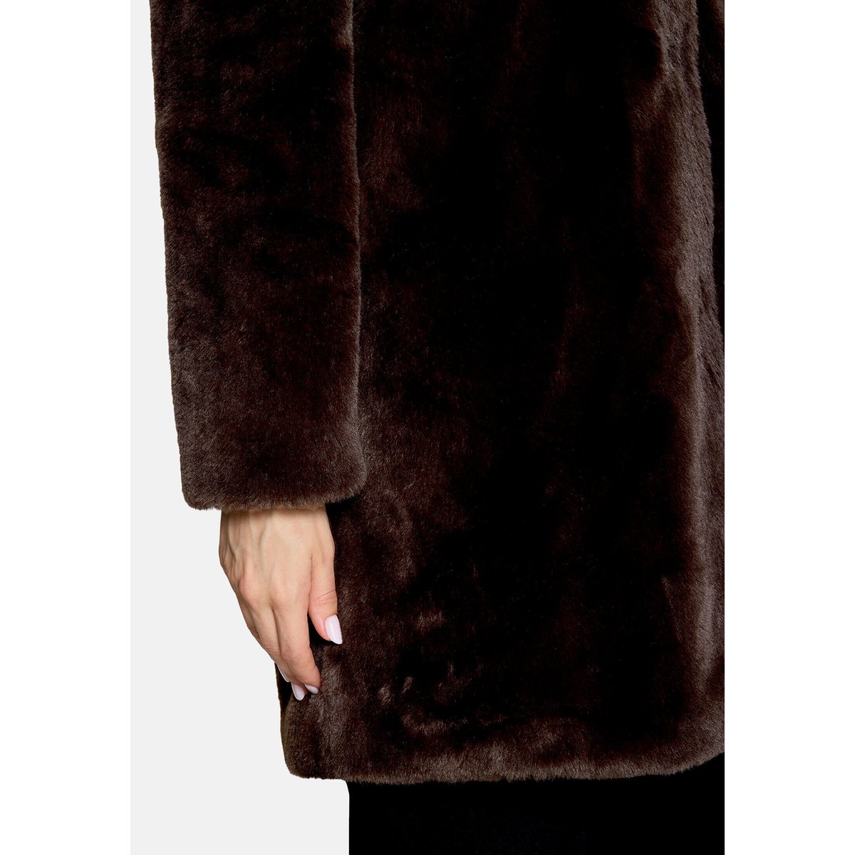 Veste en peluche à capuche marron foncé, BETTY BARCLAY