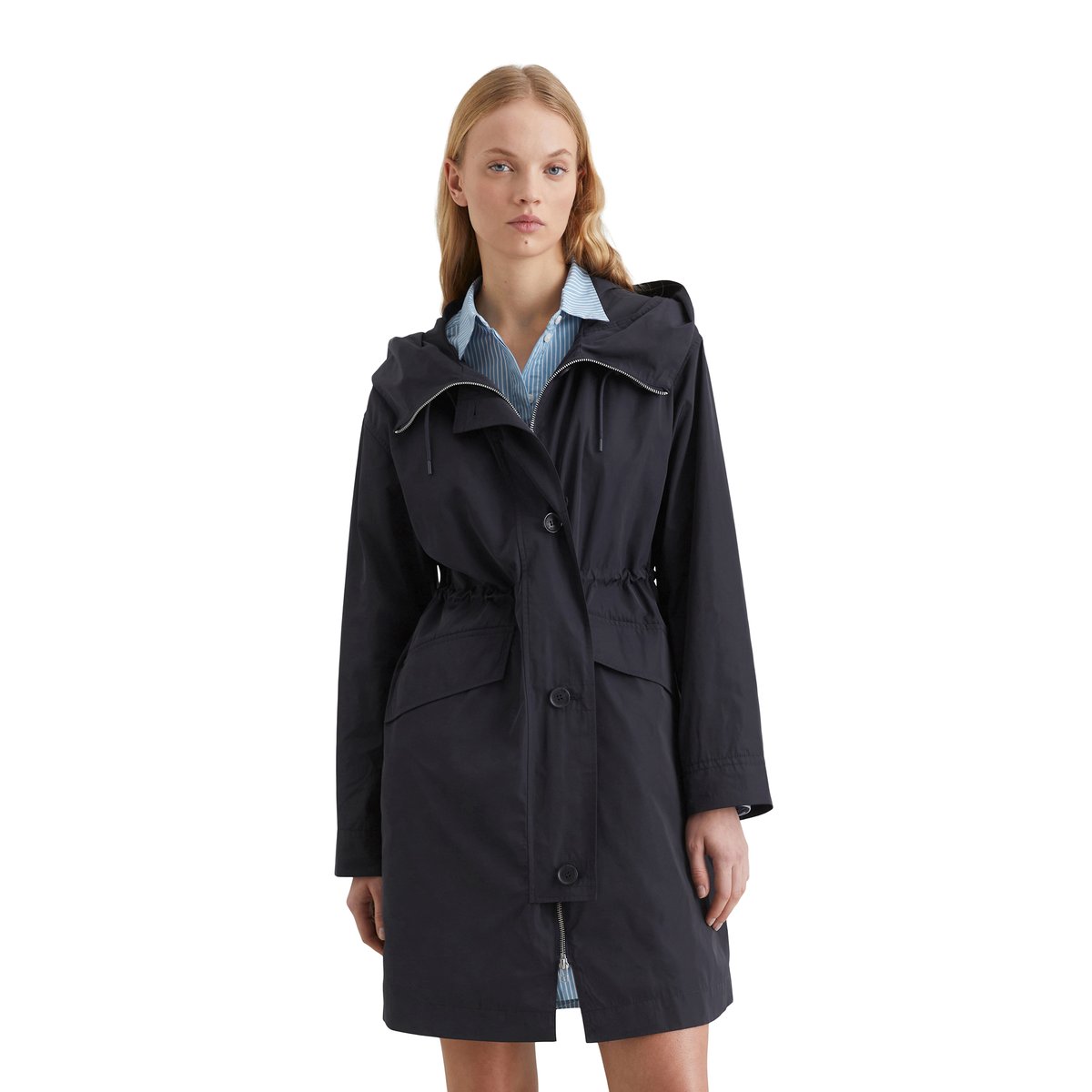 Parka relaxed en polyester résistant à l'eau bleu, MARC O’POLO DENIM