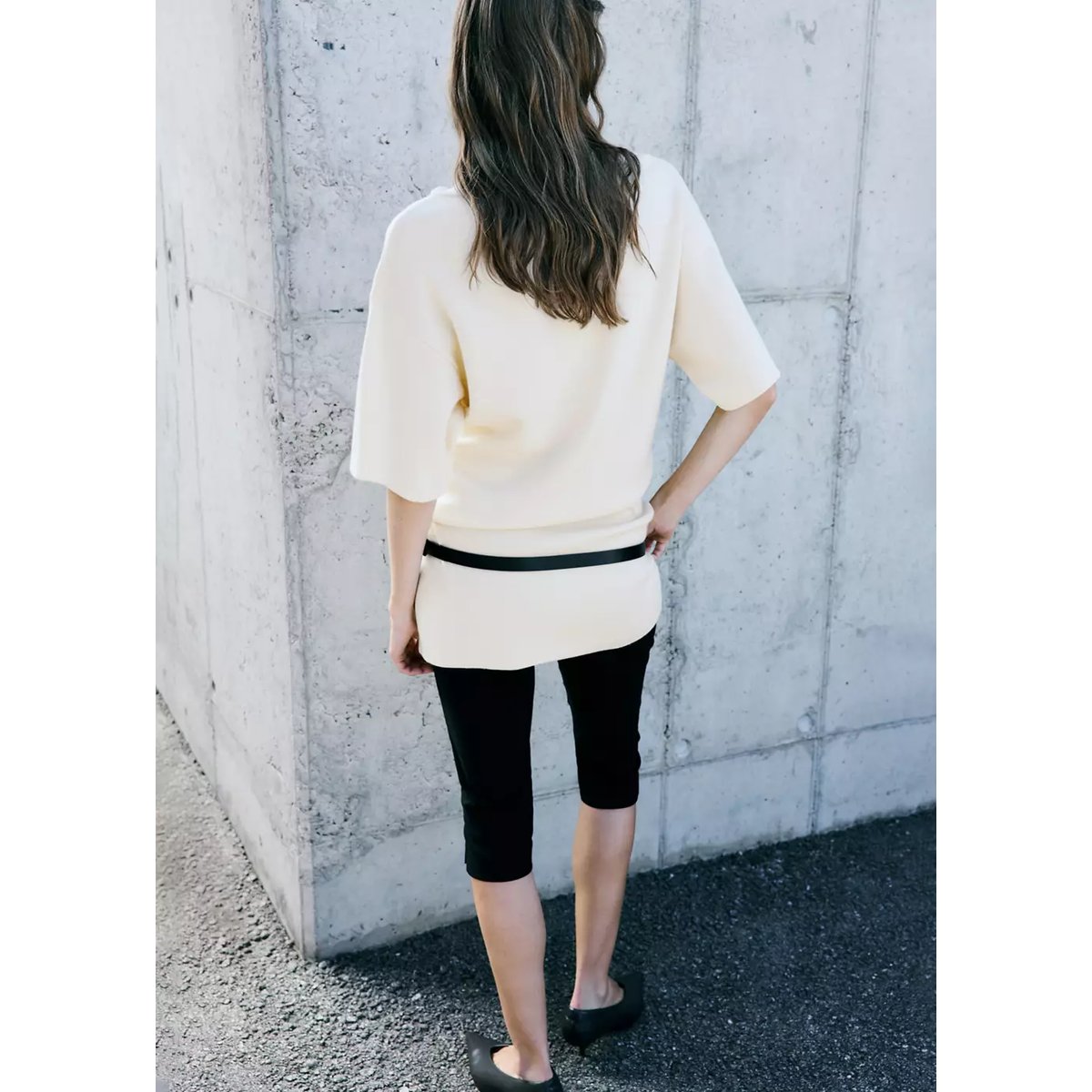 Robe maille col roulé écru, MANGO