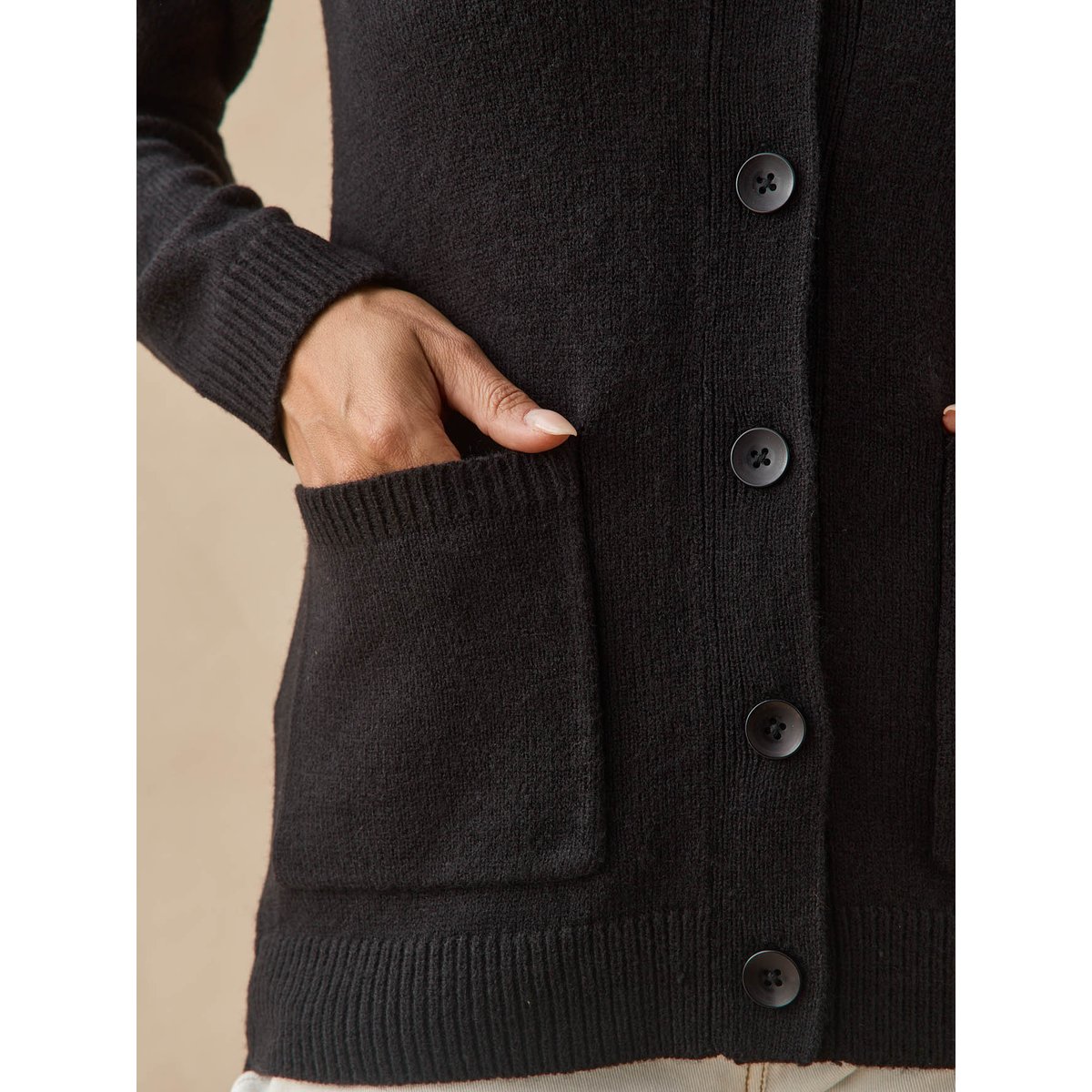 Gilet classique manches longues noir, DAXON
