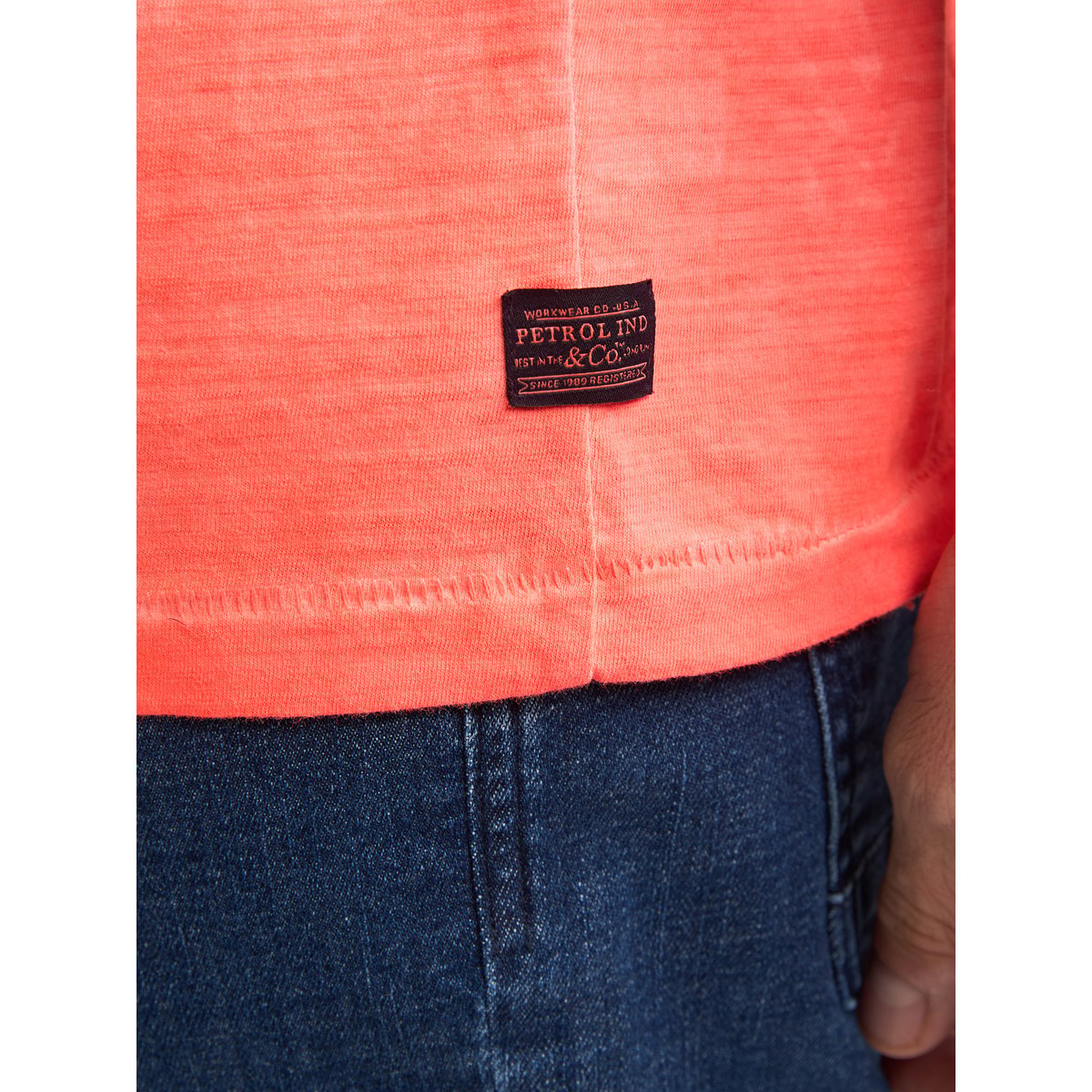 T-shirt col v polarissur rose fiery coral, PETROL INDUSTRIES