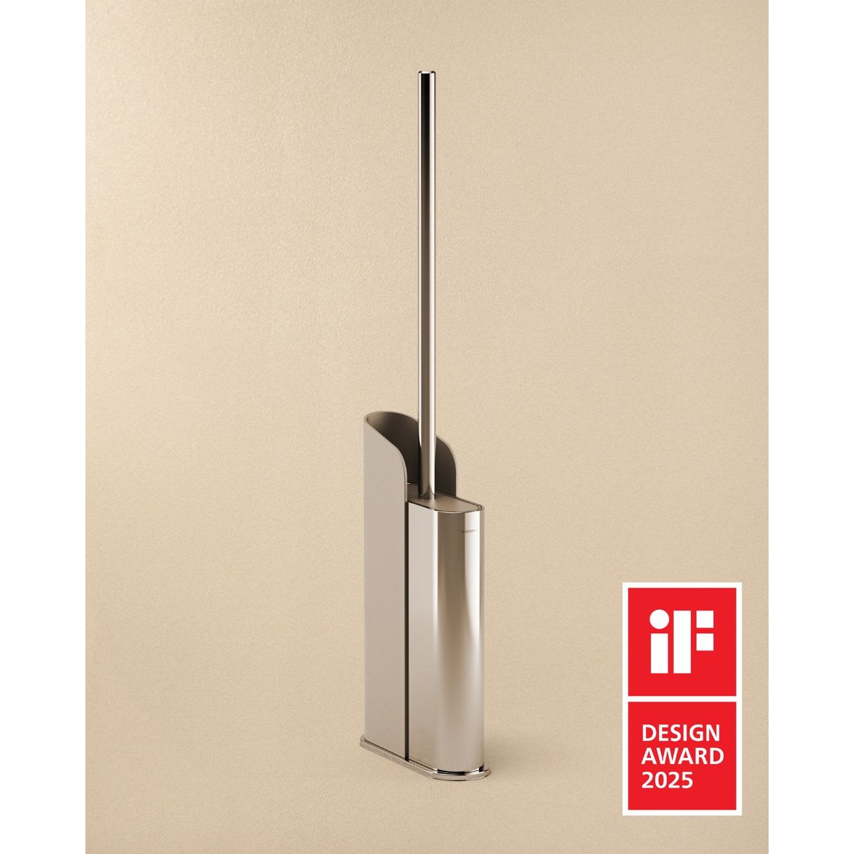Brosse Wc avec vis ou adhésif FLAT chrome, COSMIC