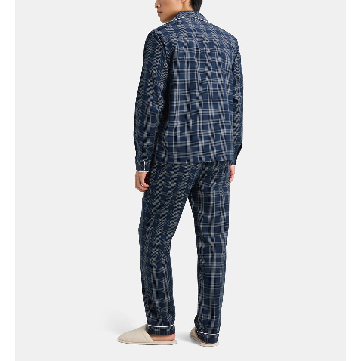 Pyjama long domo en popeline de coton bio bleu marine, GALERIES LAFAYETTE