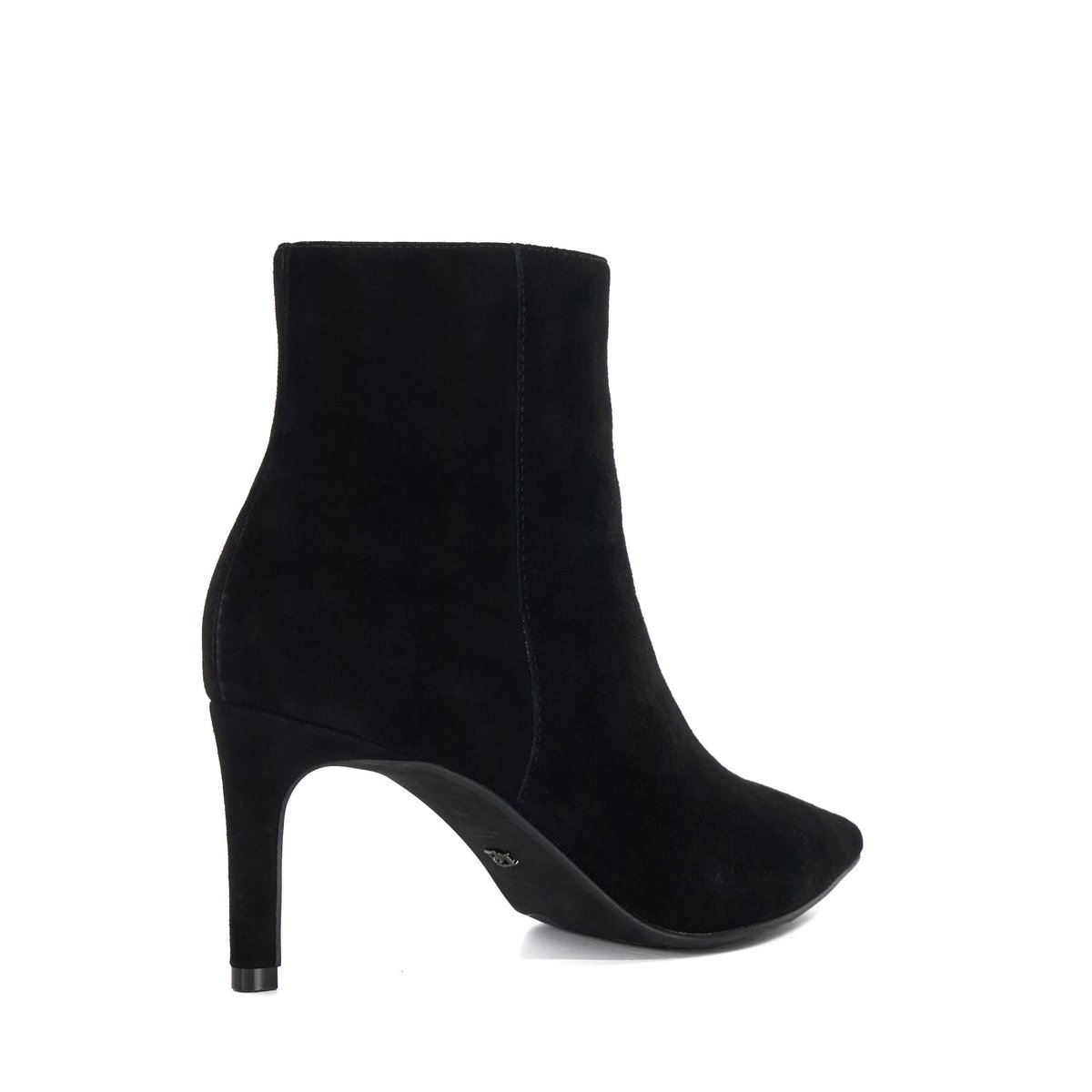 Bottines à coupe large, talon haut et bout pointu - Wide Fit OBSESSIVELY black-suede, DUNE LONDON