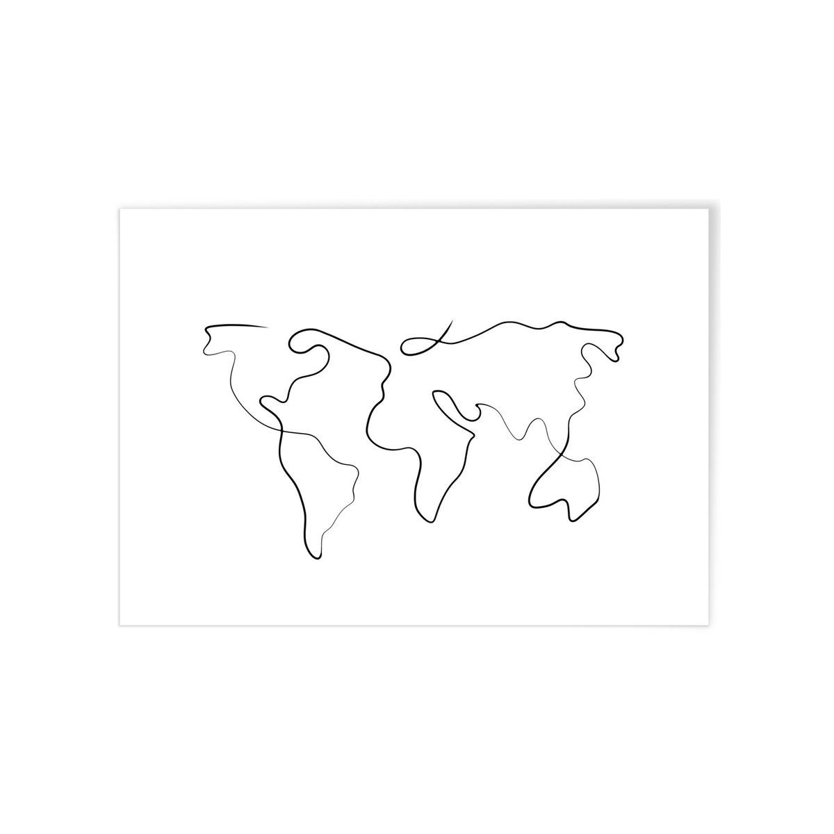 Affiche Line Art World blanc, L'AFFICHERIE
