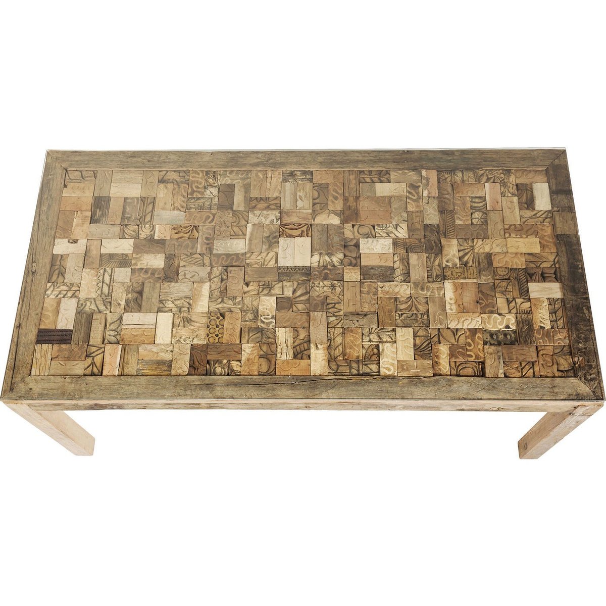 Table en bois recyclé et verre, MEMORY pers, KARE DESIGN