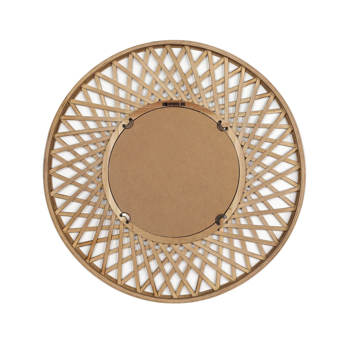 Miroir en bambou rond, ROSACE jaune / doré, INSPIRE