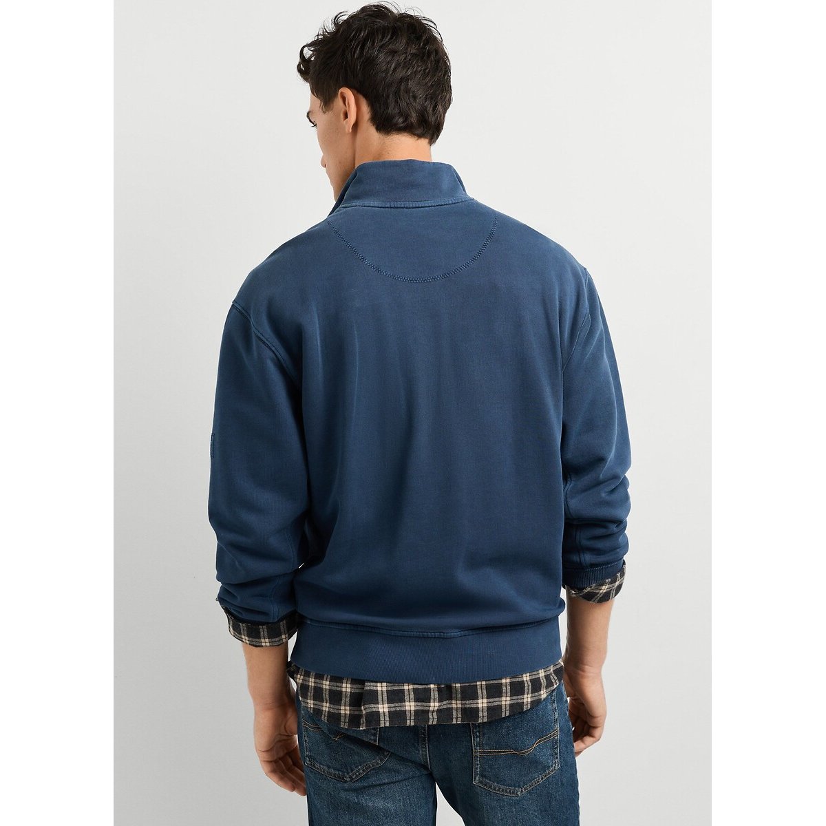 Sudadera con cremallera y cuello alto azul , PEPE JEANS
