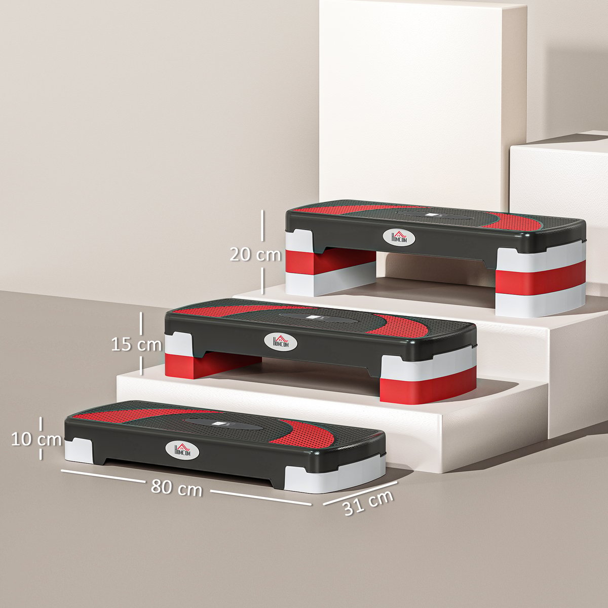 Stepper pour exercices d'aérobie noir, HOMCOM