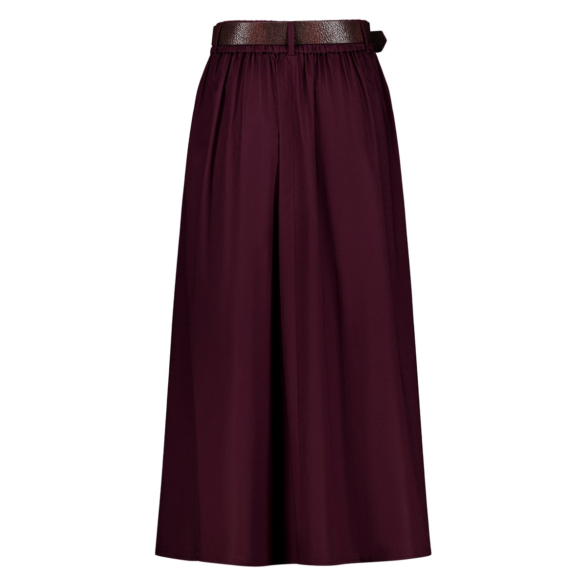 Jupe en coton à ceinture dark aubergine, ZERO