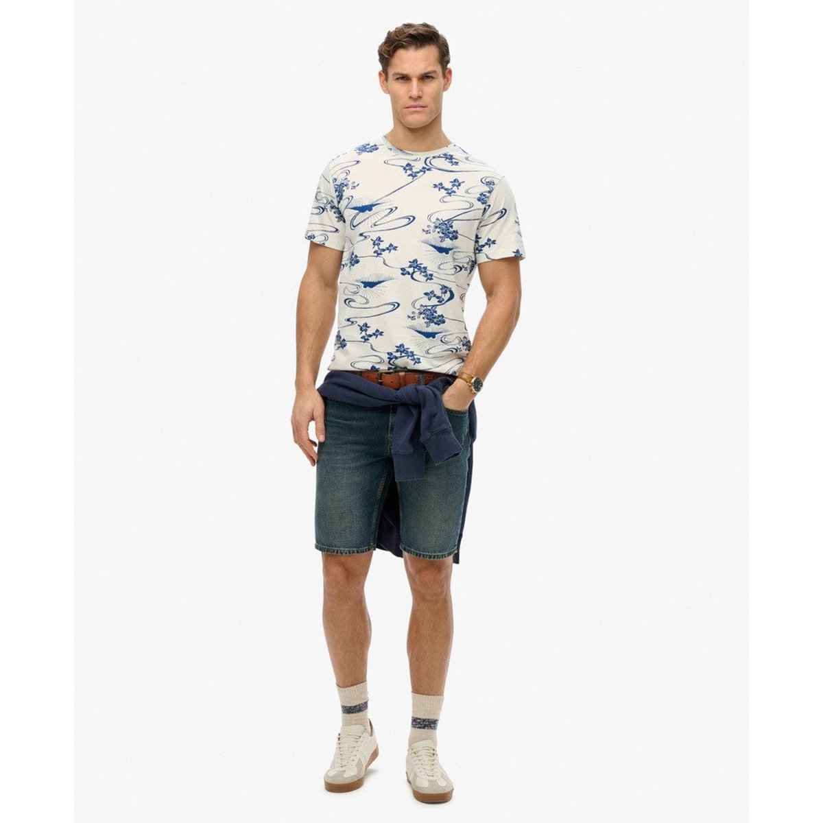 T-shirt imprimé Classic Essential blanc moon mountain, SUPERDRY