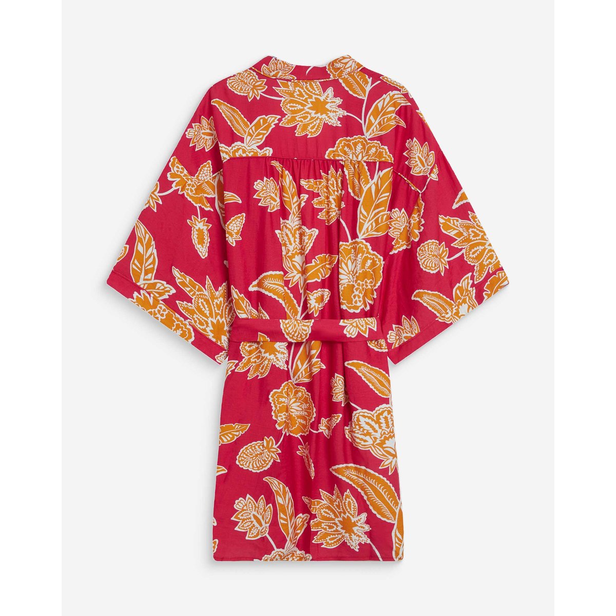 Kimono imprimé floral manches courtes fuchsia Wahana fuchsia, GRACE AND MILA