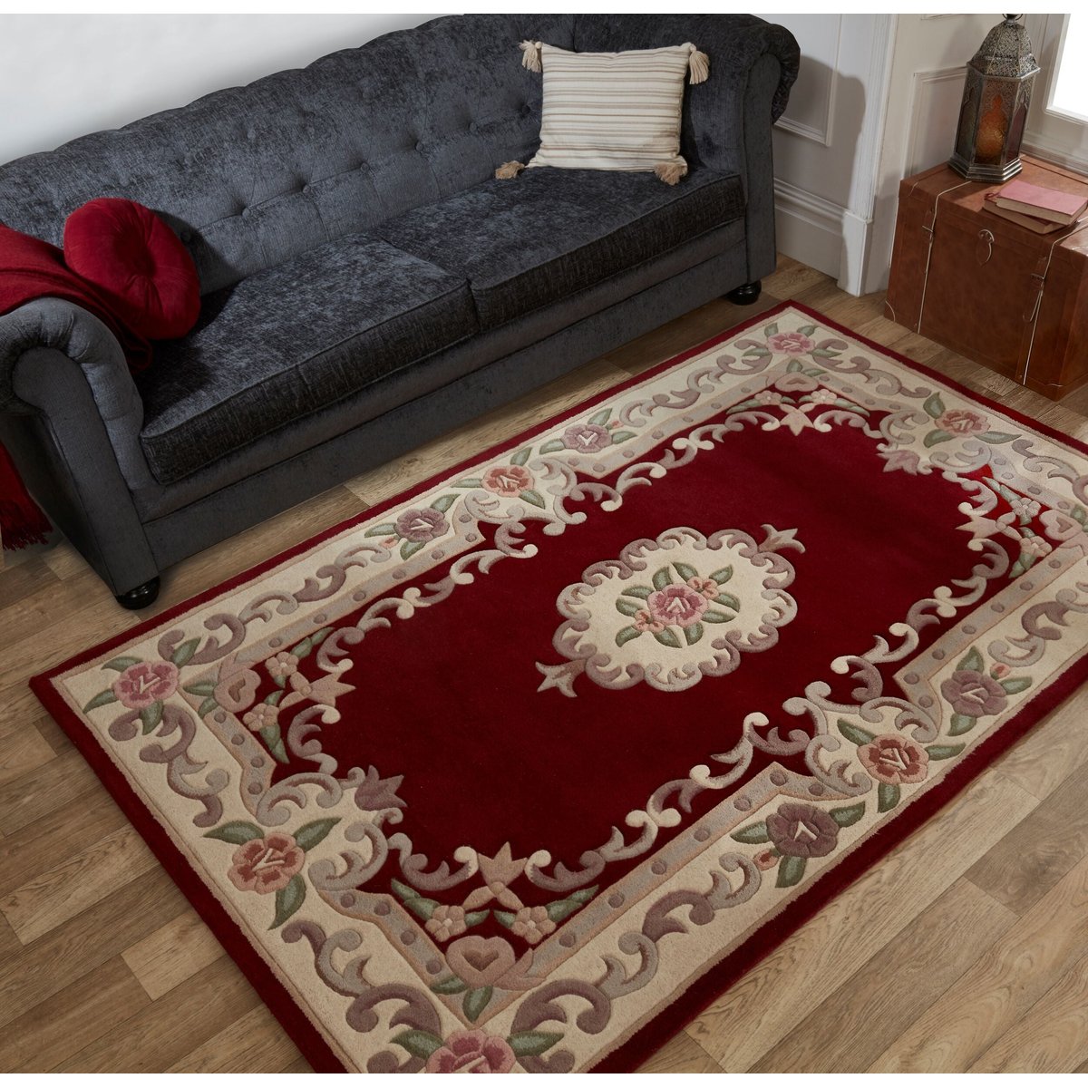 Tapis en laine AUBUSSON rouge, FLAIR RUGS