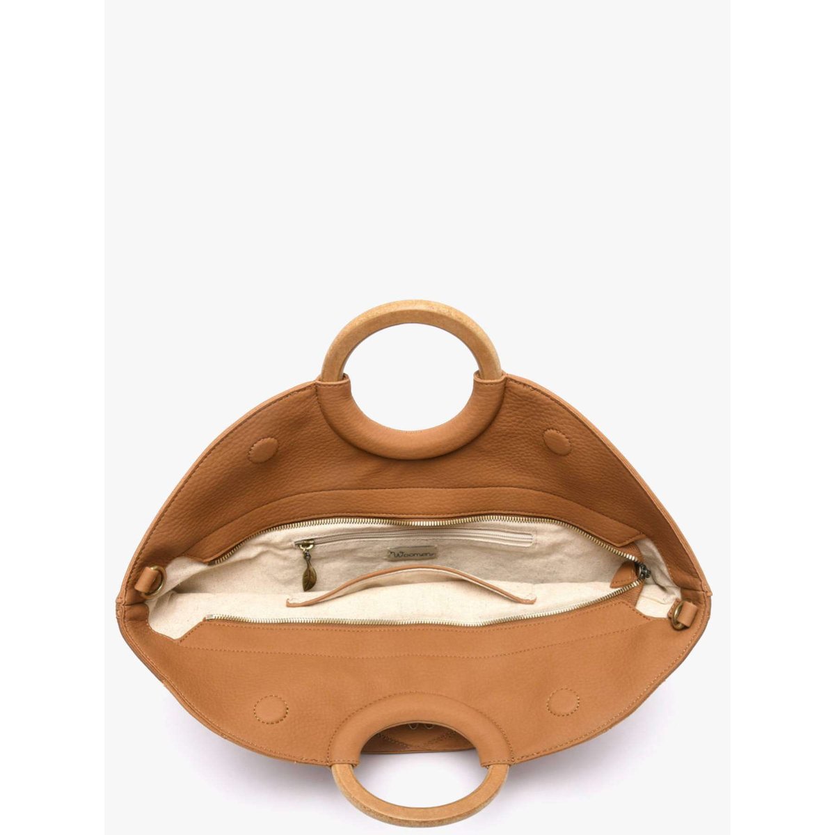 Sac porté main Neflier patchwork camel, WOOMEN