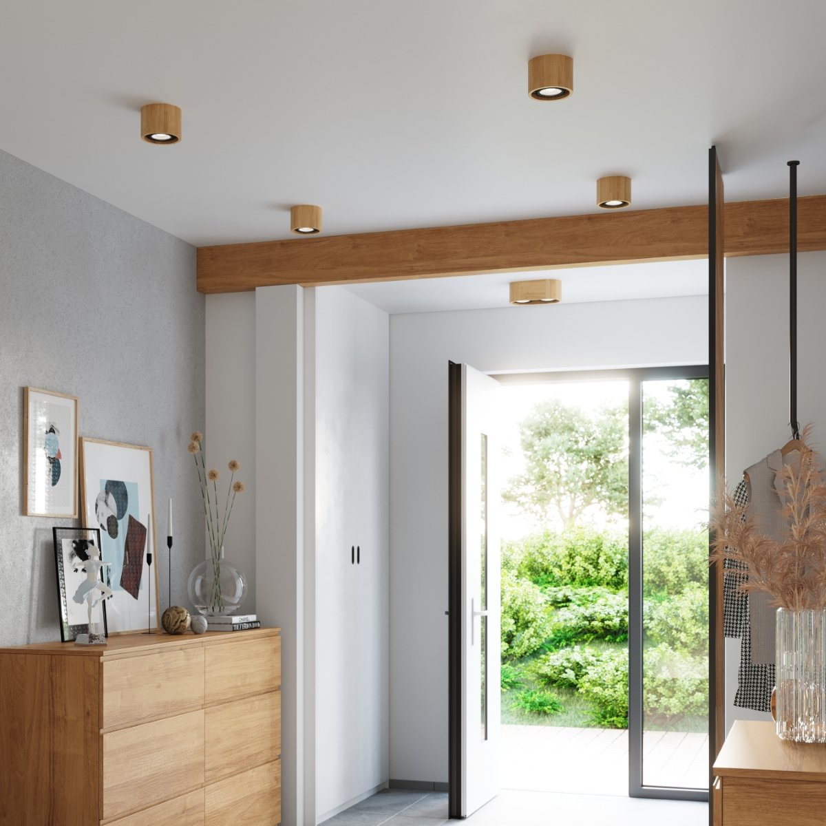 Plafonnier Bois Bois Naturel GU10 1 Basic marron, EDEN