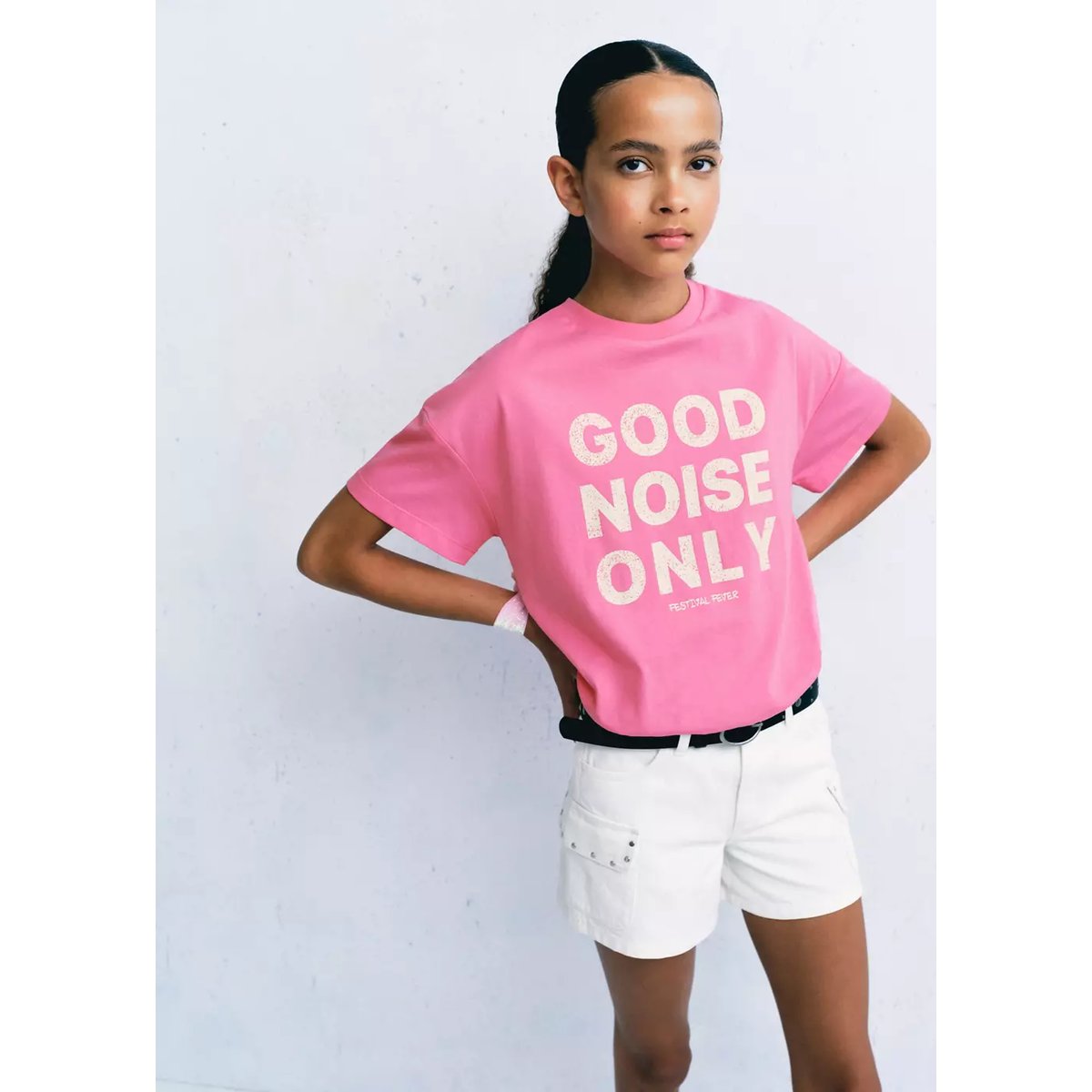 Short poches à clous blanc, MANGO KIDS